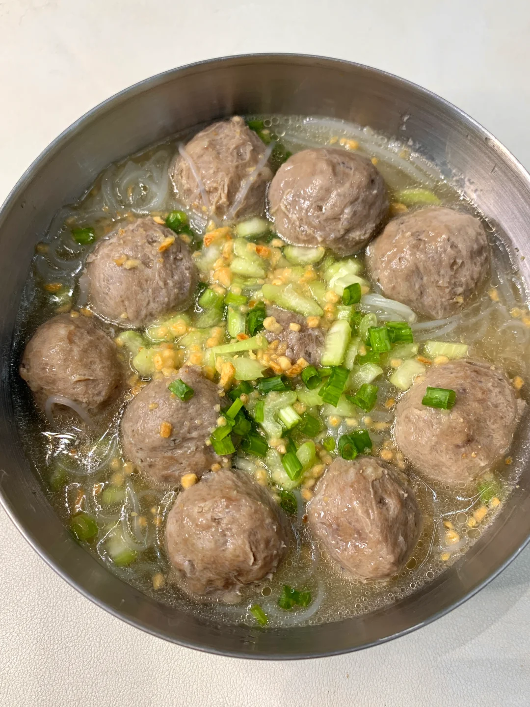 跟潮汕朋友学做的牛肉丸粉丝汤，巨好吃！！