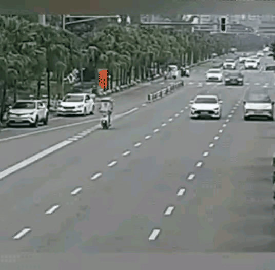 用生命的代价划上了人生最后一道优美的弧线。
马路上这哥们骑着电动车，完全无视过往