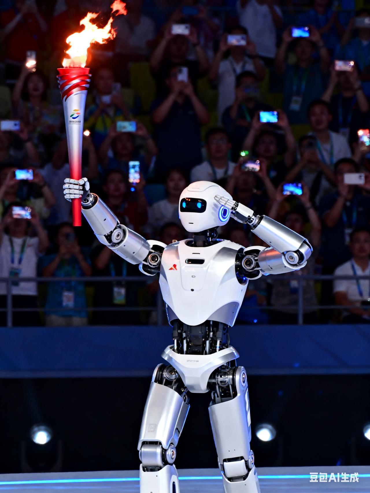 全运会火炬手首次出现“钢铁身影”！网友吵翻：这是科技浪漫还是仪式感流失？
 
当