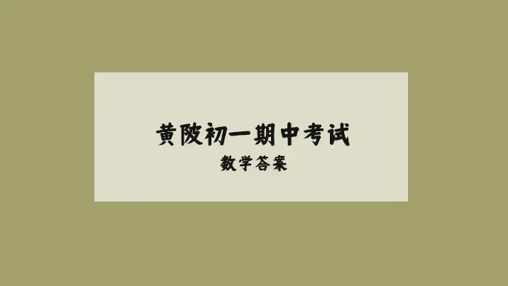 黄陂区初一期中考试数学答案