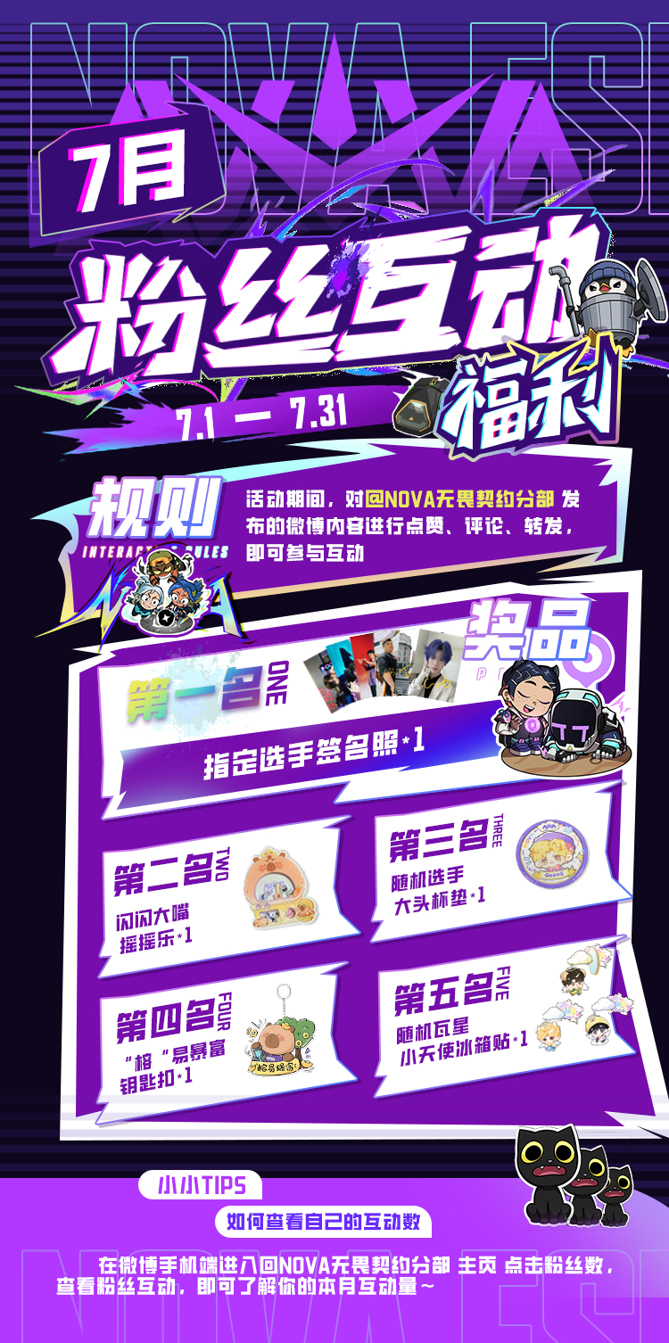 NOVA无畏契约 【7月互动福利】七月互动福利来咯~七月互动榜排行第一名即可获得