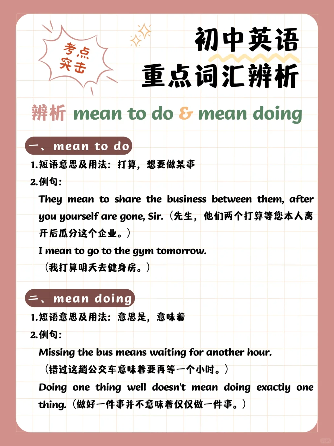考点突击|一次厘清初中英语重点词汇辨析64