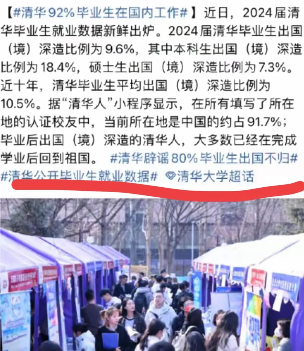 清华终于不忍了！传了快十年的“80%留学不归”，被官方数据狠狠打脸——2024届