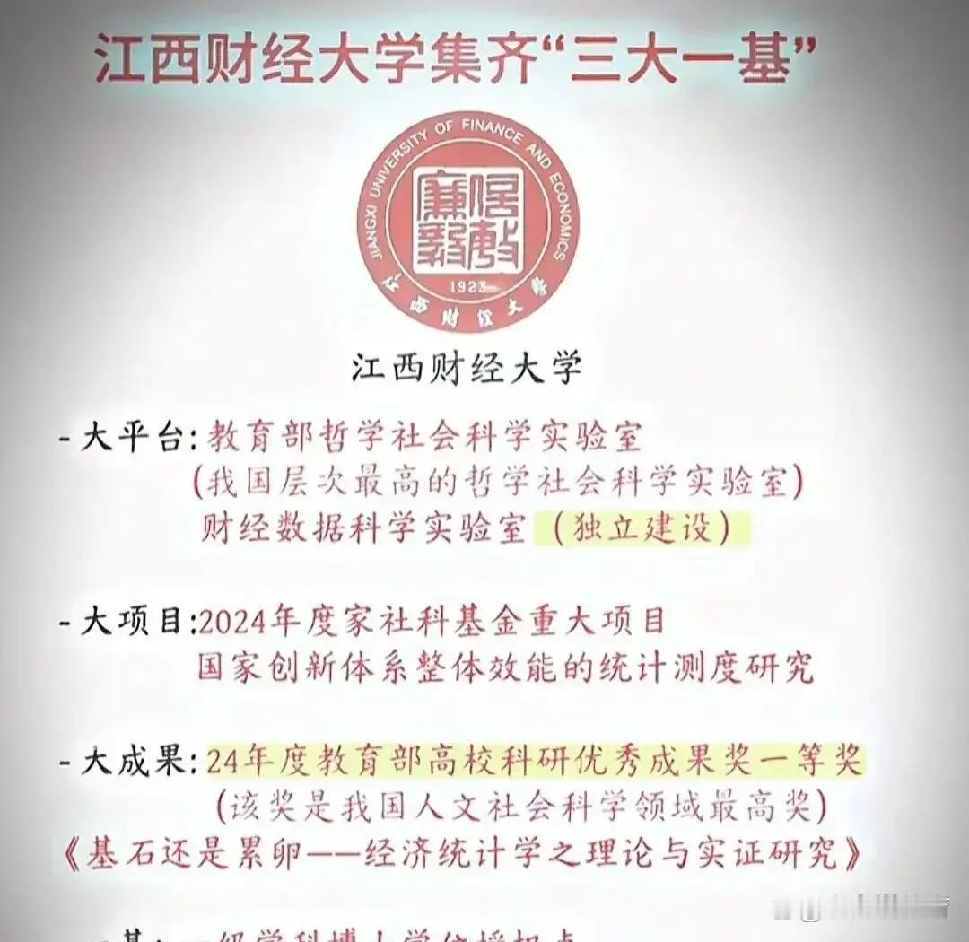 握着教育部哲学社会科学实验室与人文社科一等奖，江财这次冲击双一流的底气藏不住了