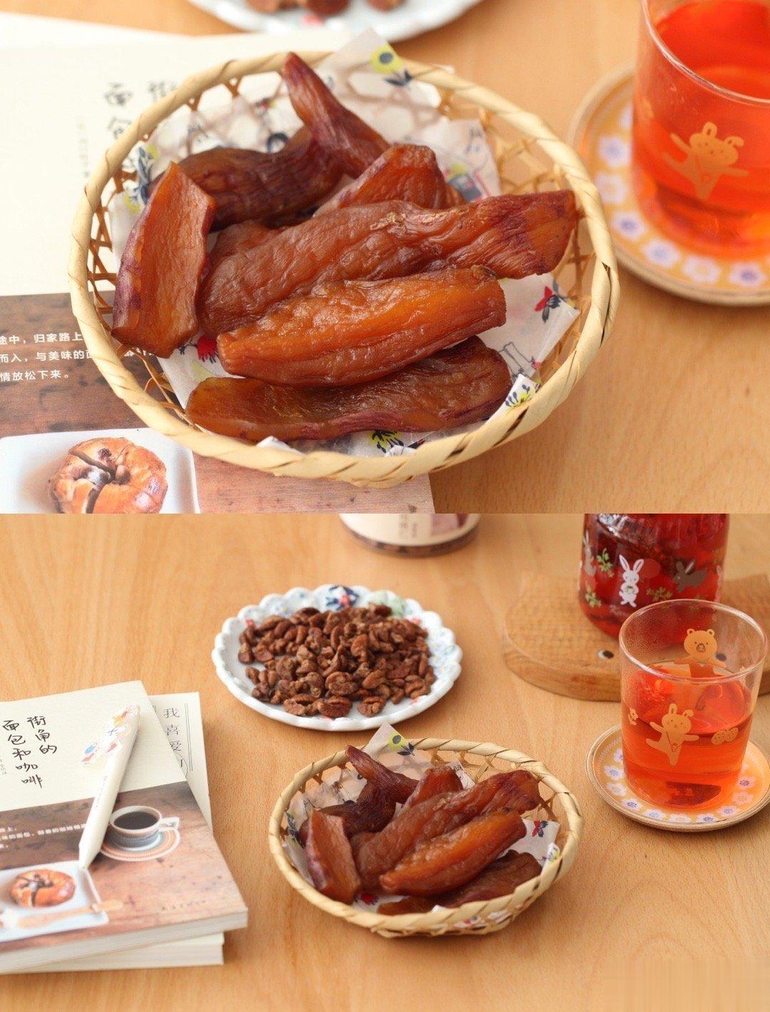 番薯干+红糖年糕条+小核桃仁[爱慕]哇，三种好吃哒零食一起来喽！[微风]卷发福利