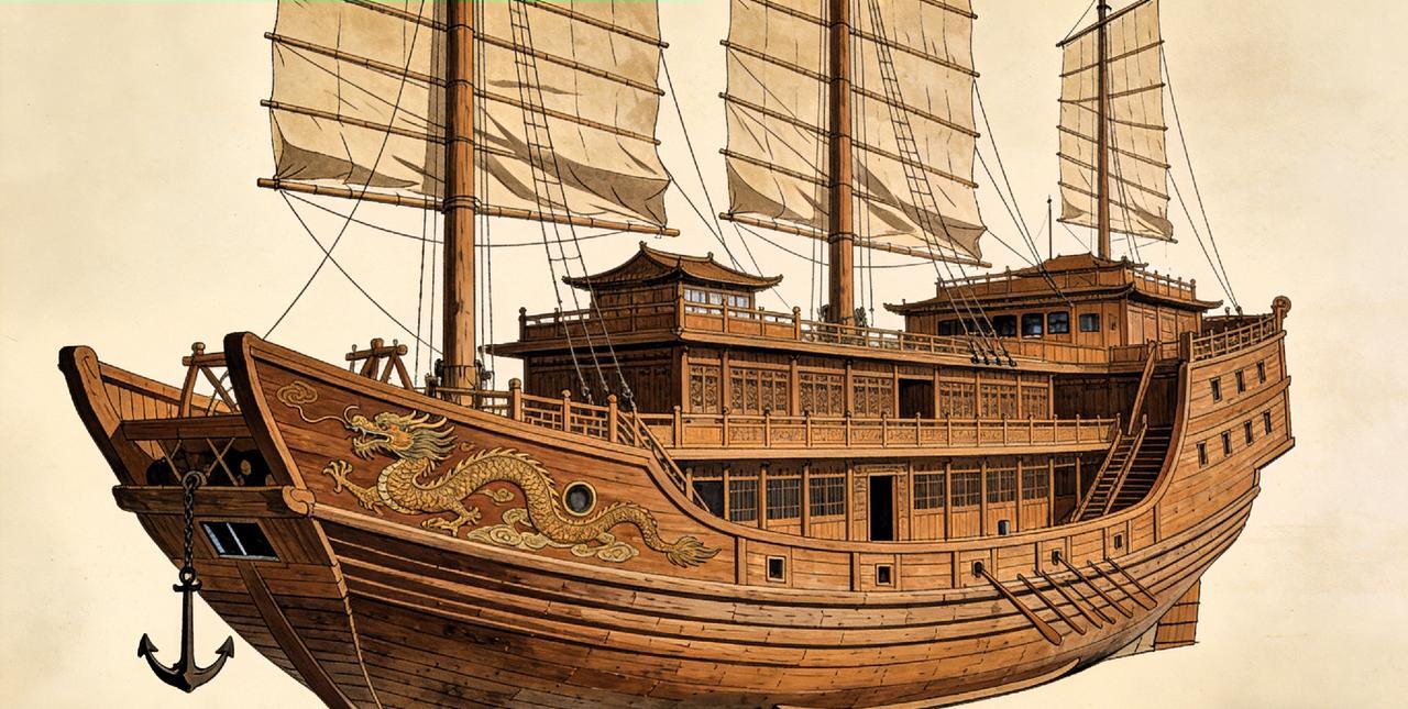 郑和下西洋的船形长什么样？600年前的海上巨无霸，藏着东方黑科技
 
600年前
