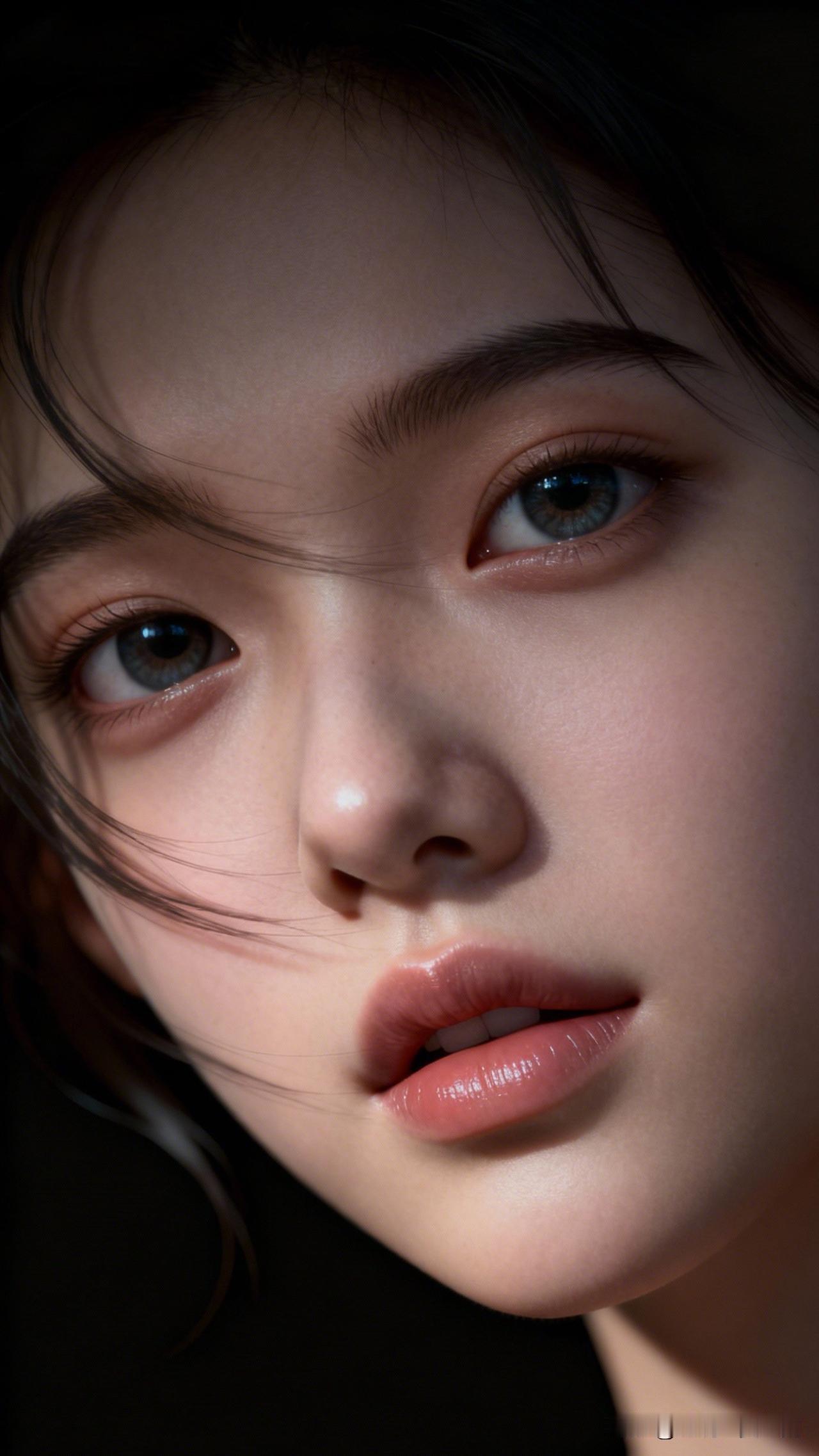 明眸似水，含情脉脉。一眼沦陷的神级美图 温柔眼神，自然妆容，完美呈现少女感！