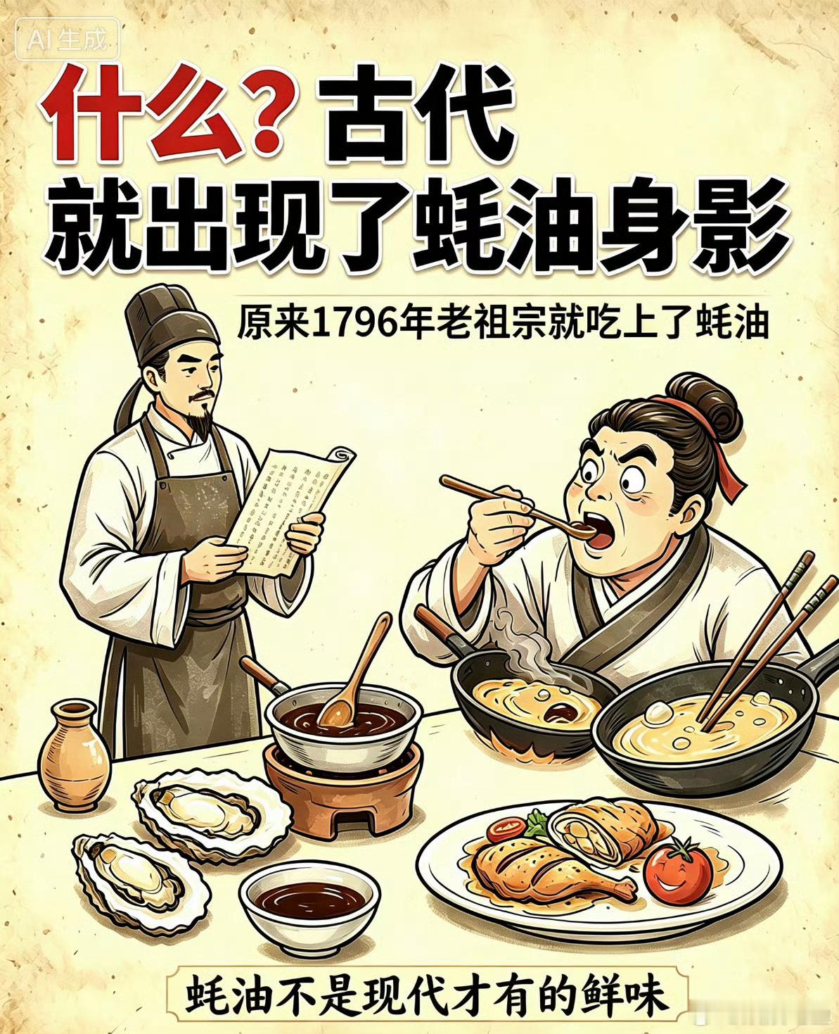 原来1796年老祖宗就吃上蚝油了 看完纪录片才刷新认知，原来明代就有蛎露雏形，咱