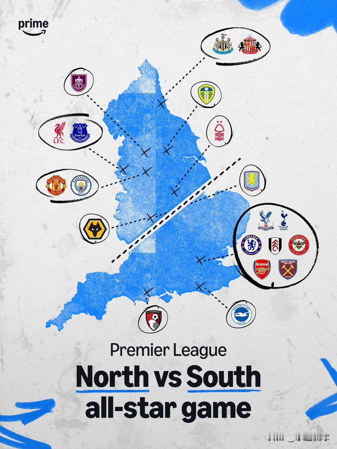 鉴于英超也存在地域差异，当英超北部全明星阵容与南部全明星阵容展开对决时，哪一方的
