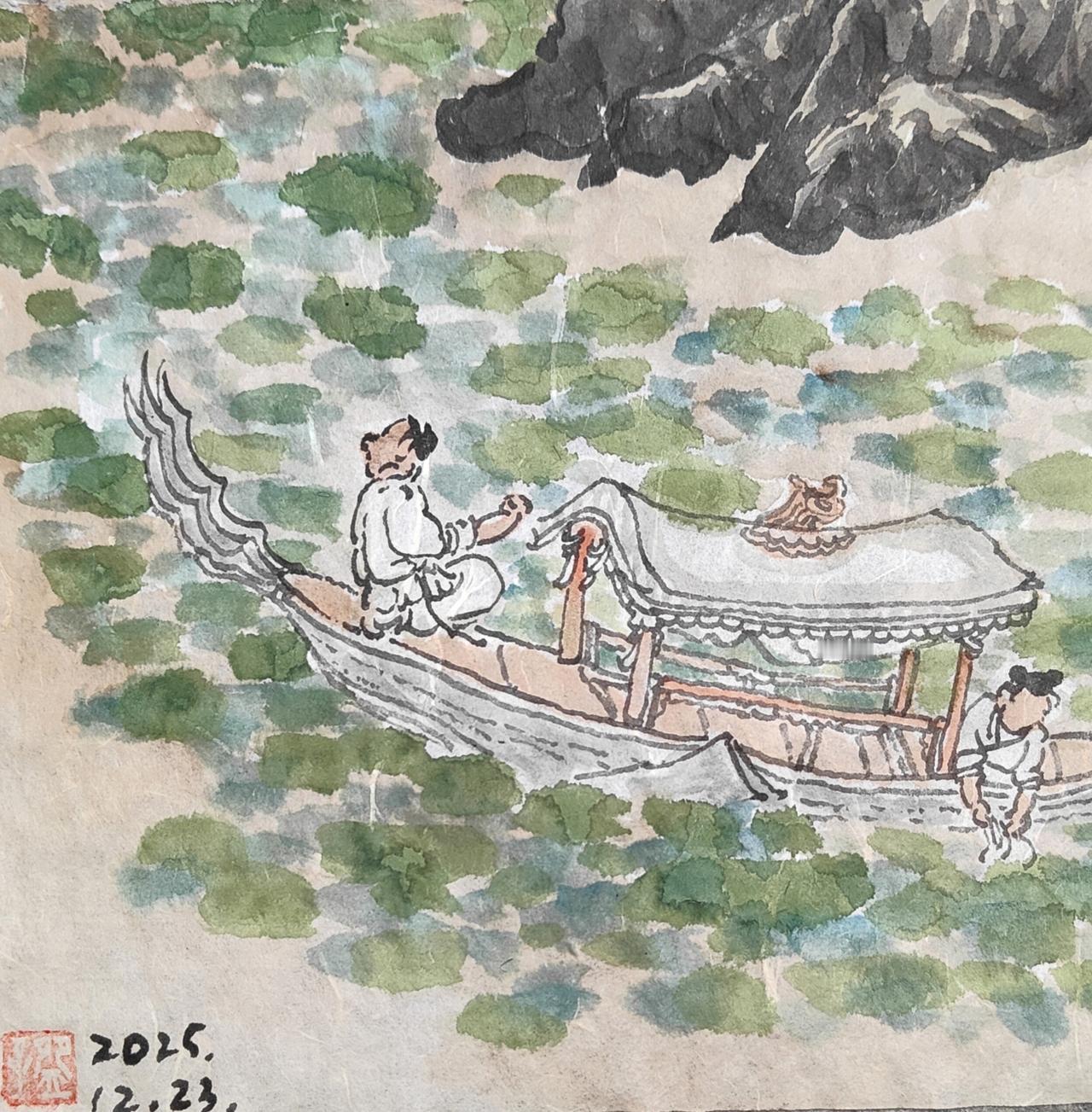 碗子的纸片水墨