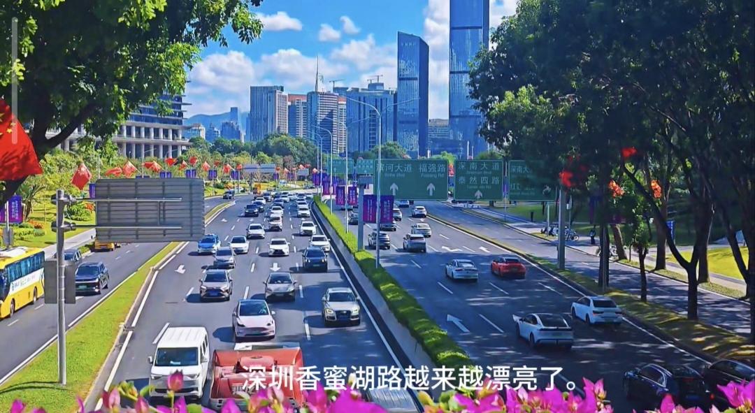 深圳福田中心区以全新的面貌迎接亚太峰会，这是亚太峰会主会场周围的城市景观，在深南
