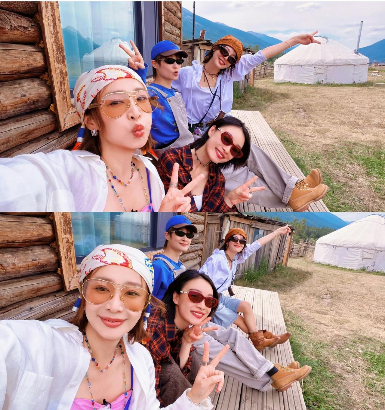 杀青大吉！
辛芷蕾、倪妮、李宇春、高叶组成的“向野四美”旅行团正式杀青这次《向野