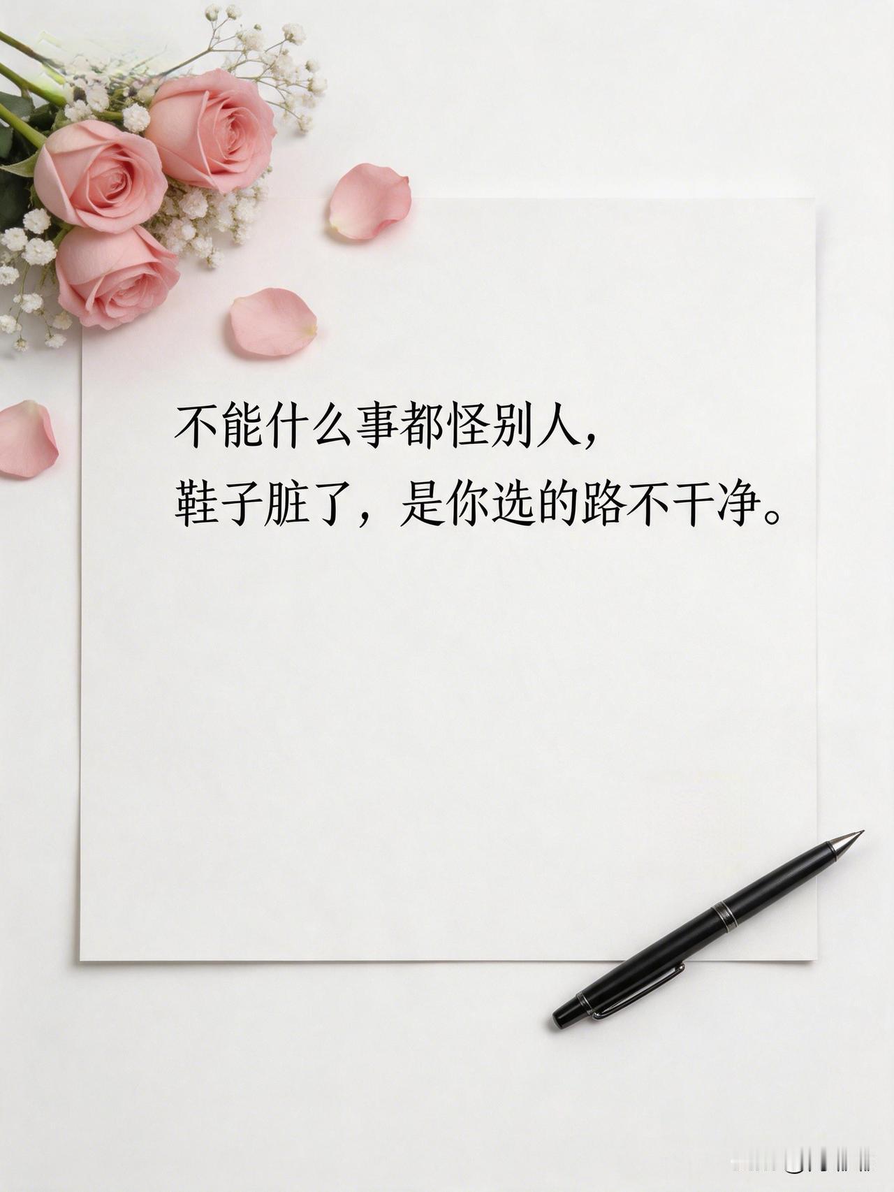 不能什么事都怪别人，鞋子脏了，是你选的路不干净。[祈祷]各位发现没有，人们有个挺