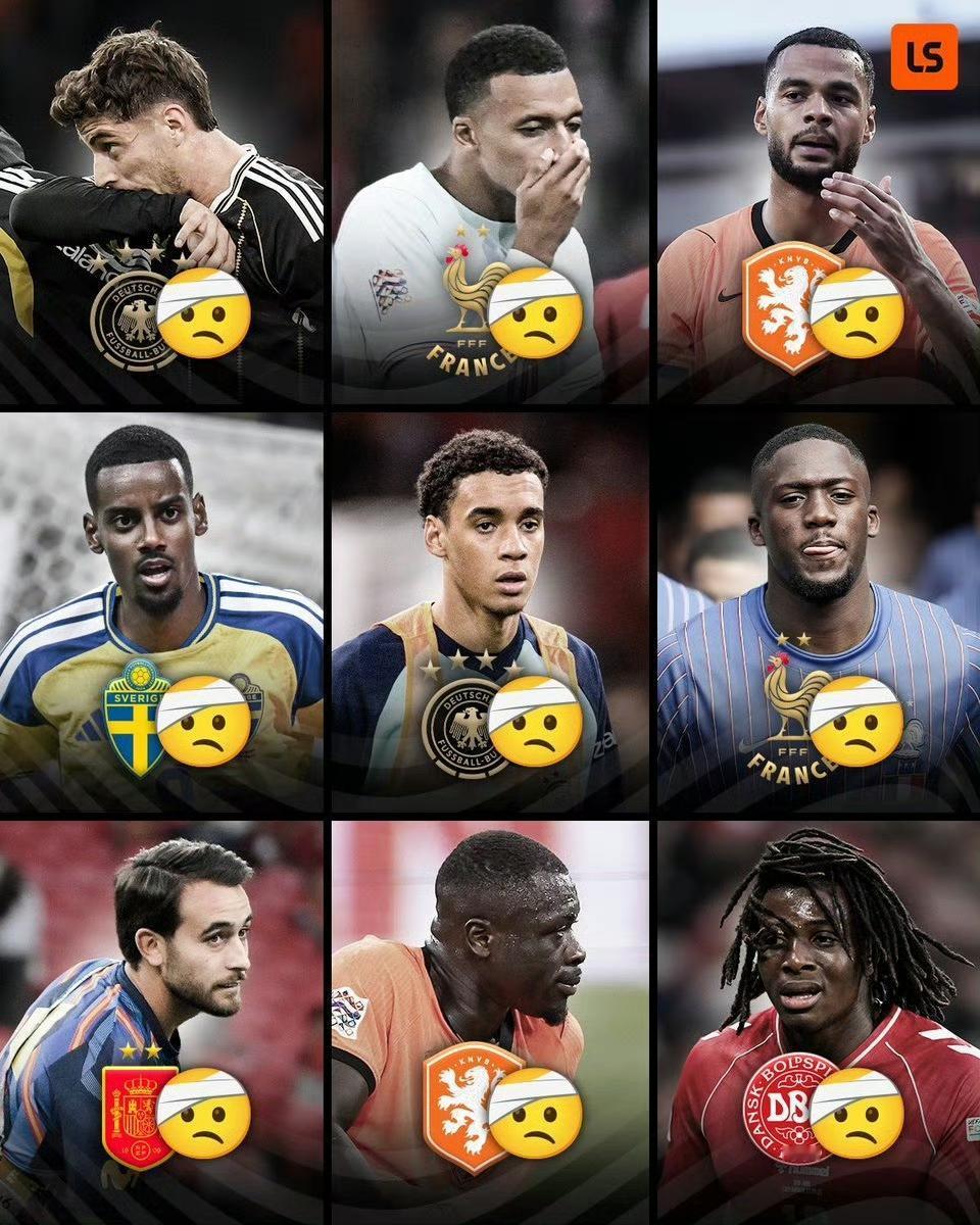FIFA病毒本次造成的国脚伤病汇总