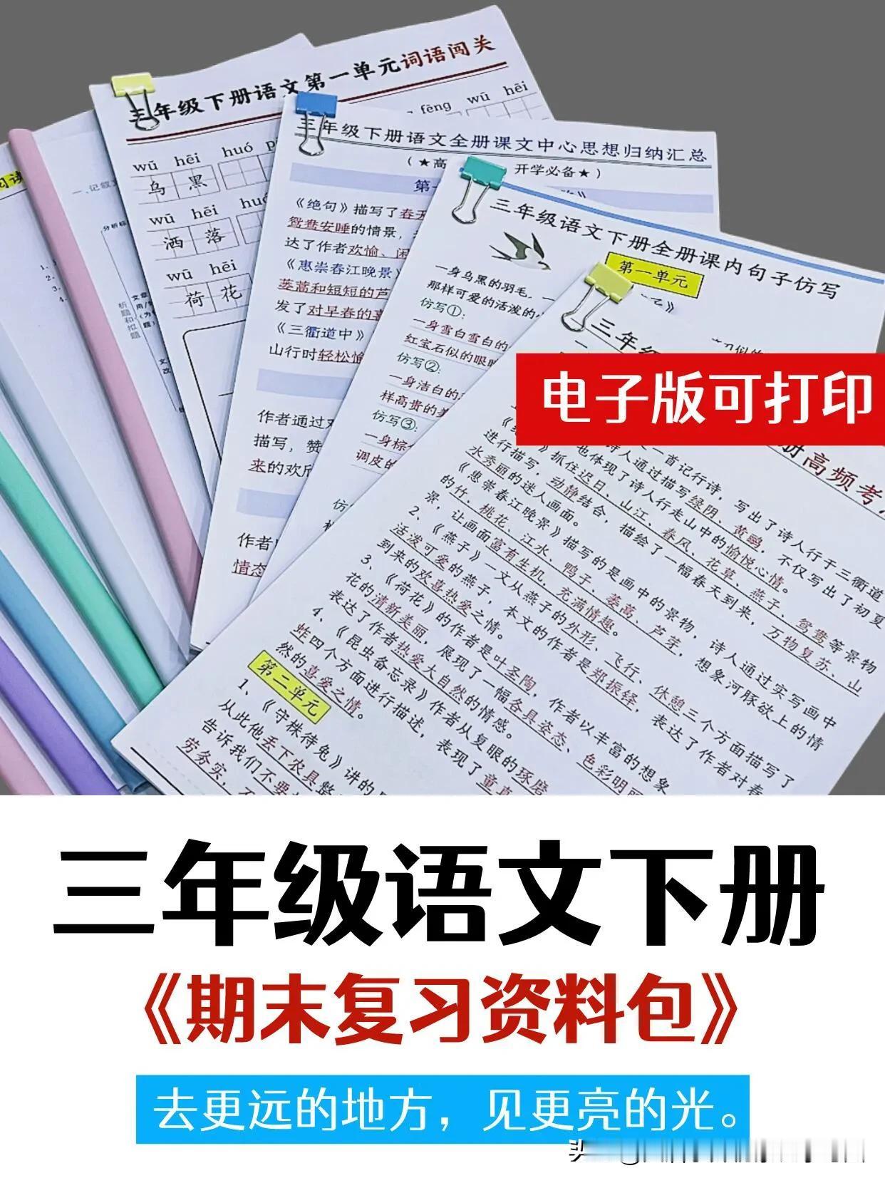 女儿班主任给的！三年级语文期末复习计划✌🏻