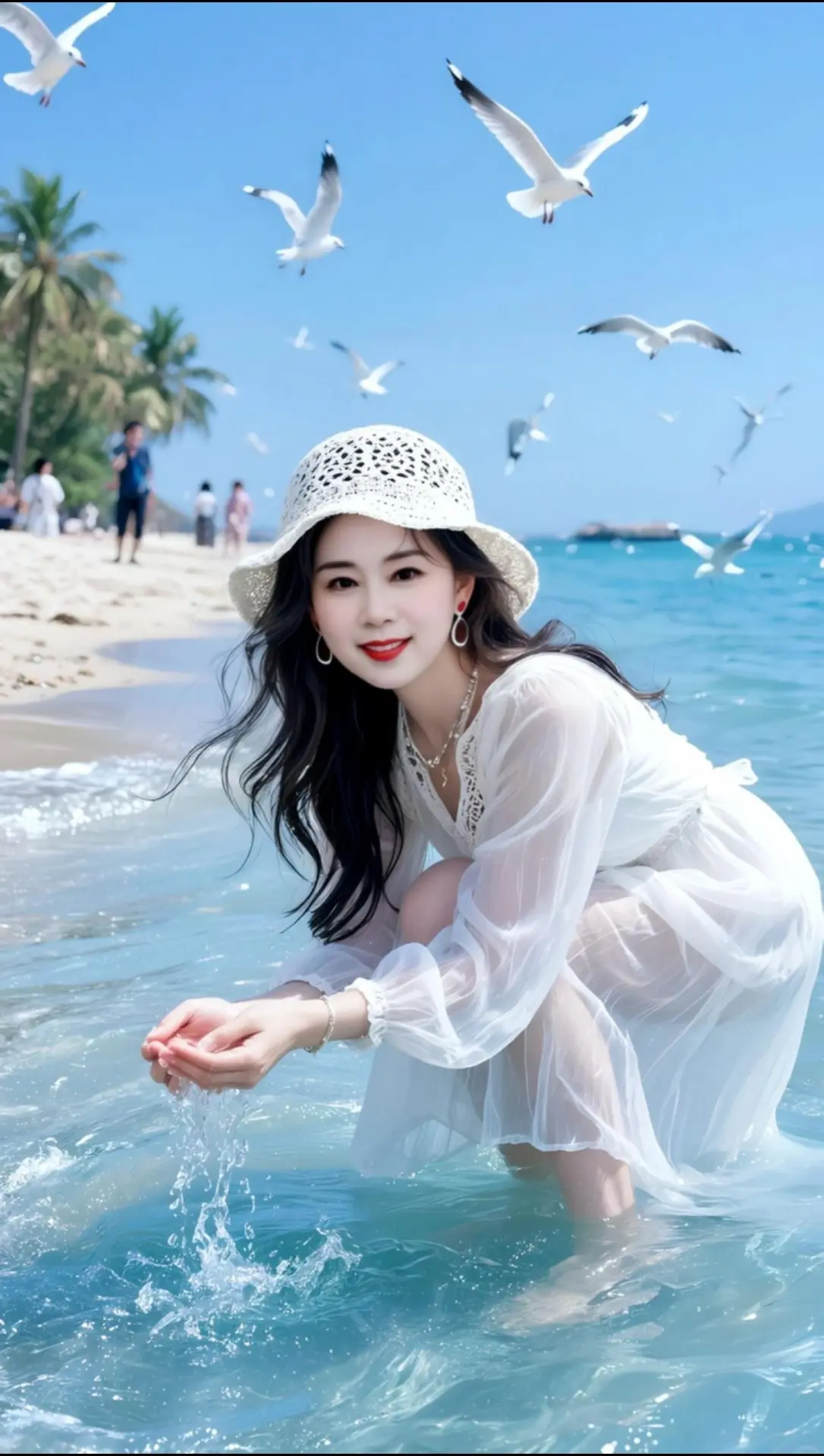 AI海滨清透照 随变ai随便玩