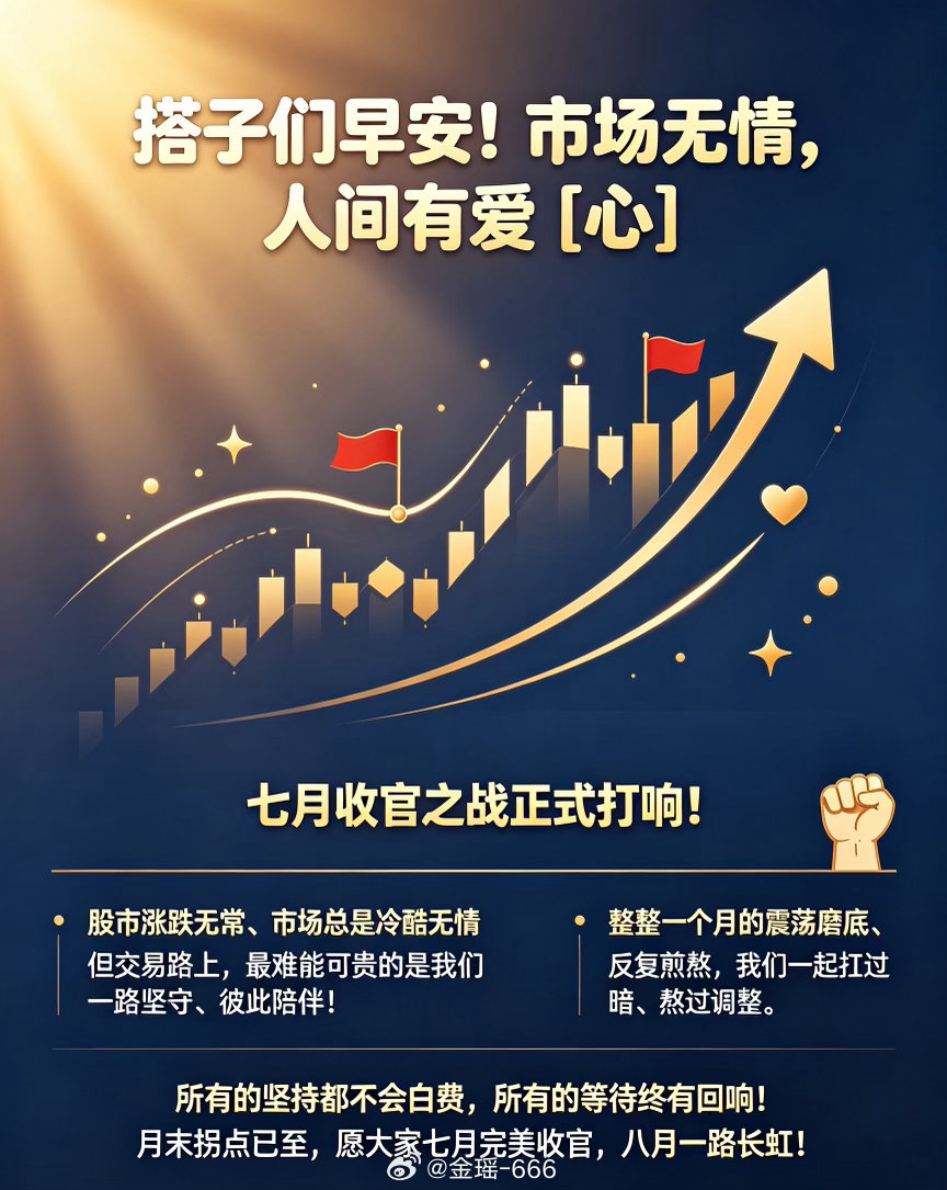 搭子们早安！市场无情，人间有爱 喜欢金姐复盘的家人们，点赞打卡、888集合，咱们