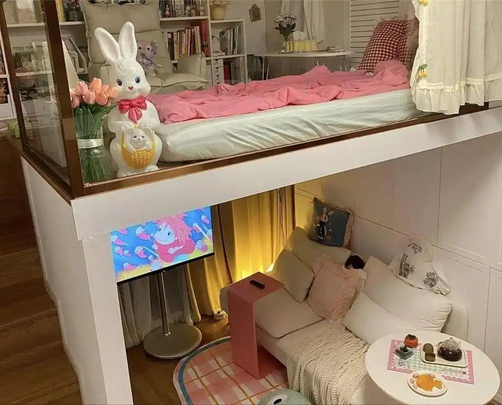 21㎡塞下3室2厅？香港31岁太太的粉色蜗居刷屏，网友：太会住了！

【向上借空