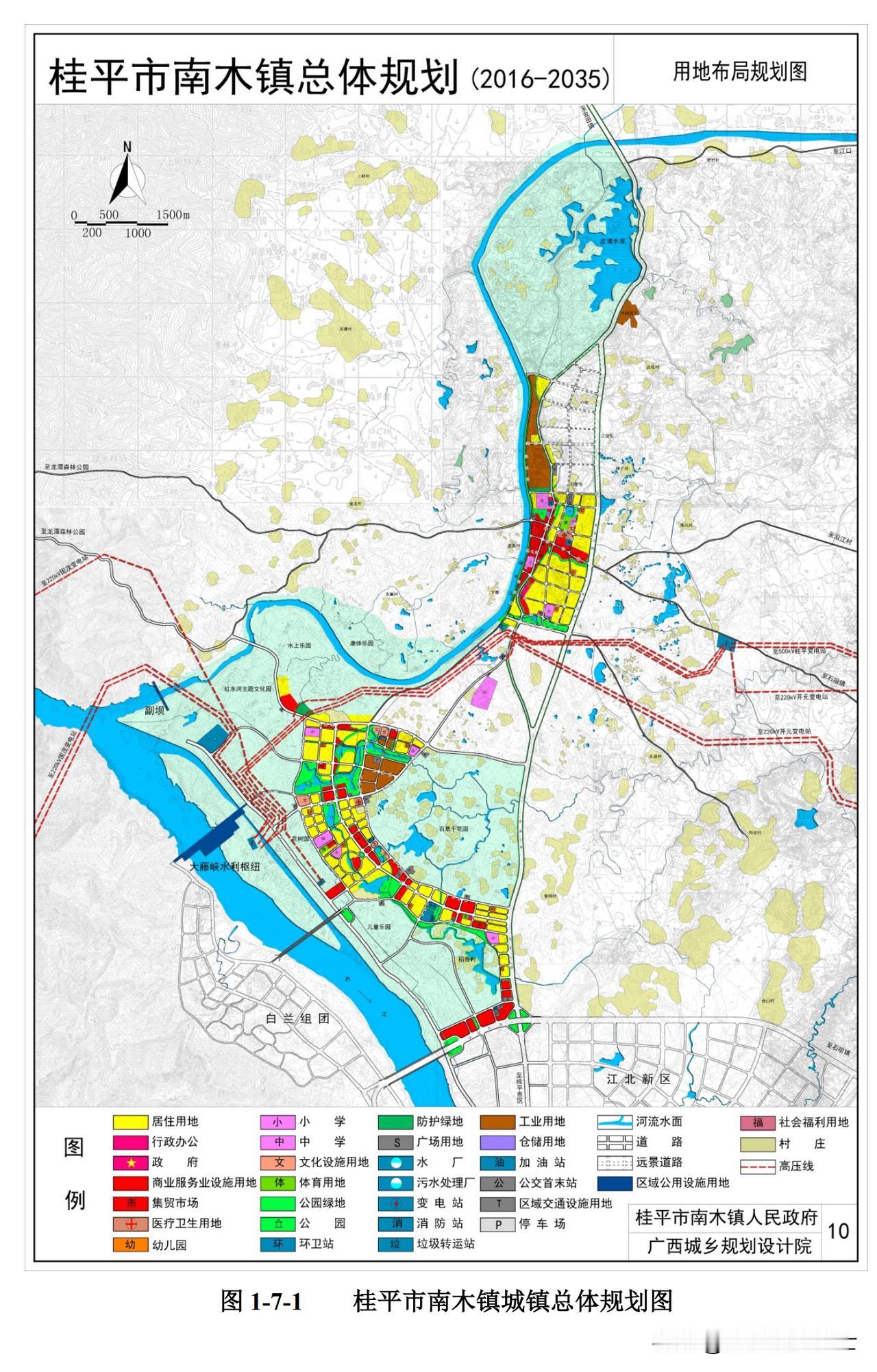 广西桂平市南木镇规划图！
图1:桂平市南木镇总体规划(2016~2035)之用地