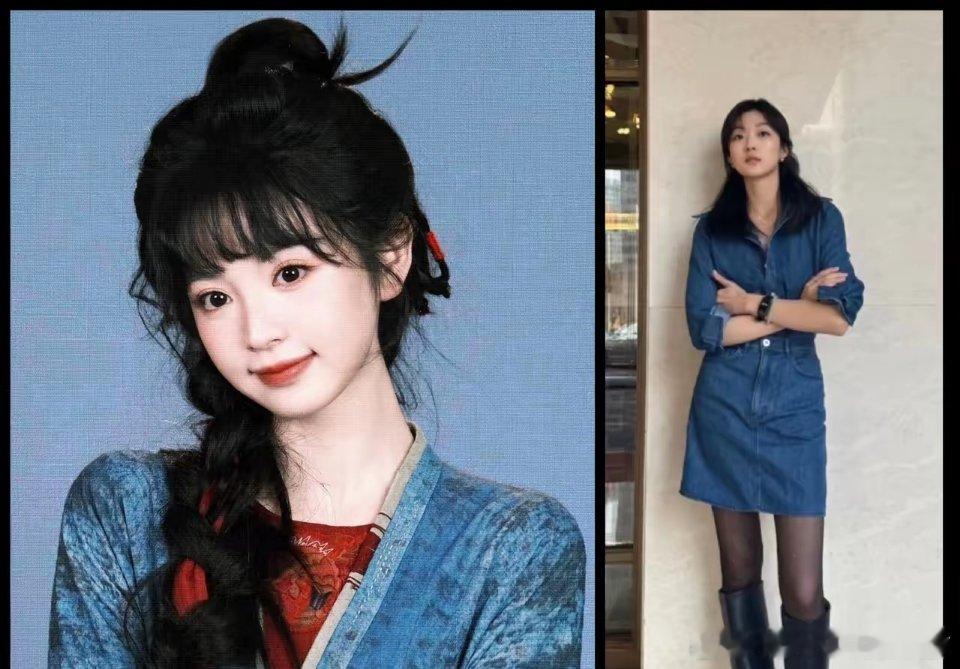 问所有男同胞一个问题，不许说谎！左边是田曦薇，29岁，标准甜妹脸，圆杏眼+梨涡，