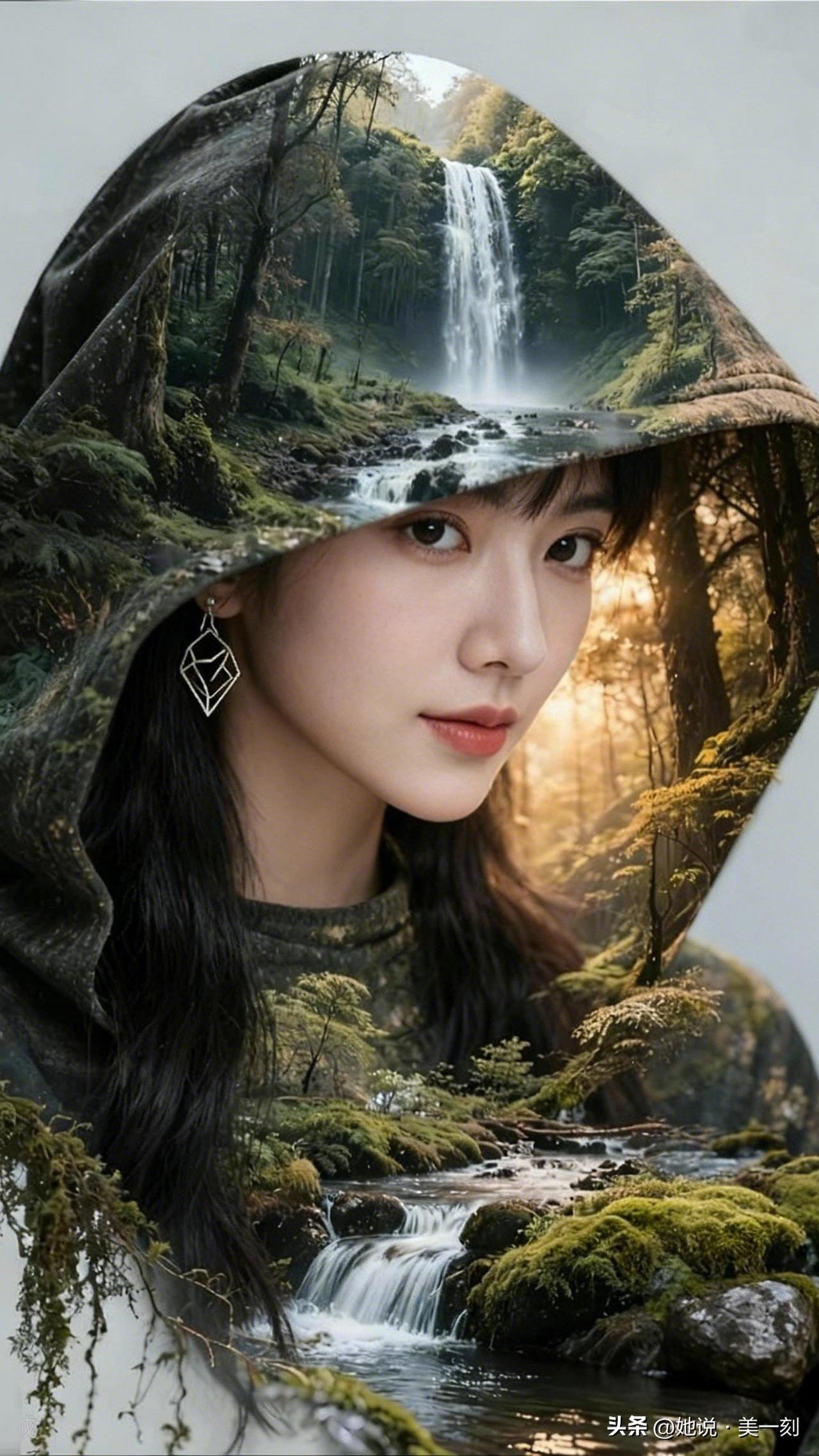 森林仙境中的少女，自然与美的完美融合。随手拍好图