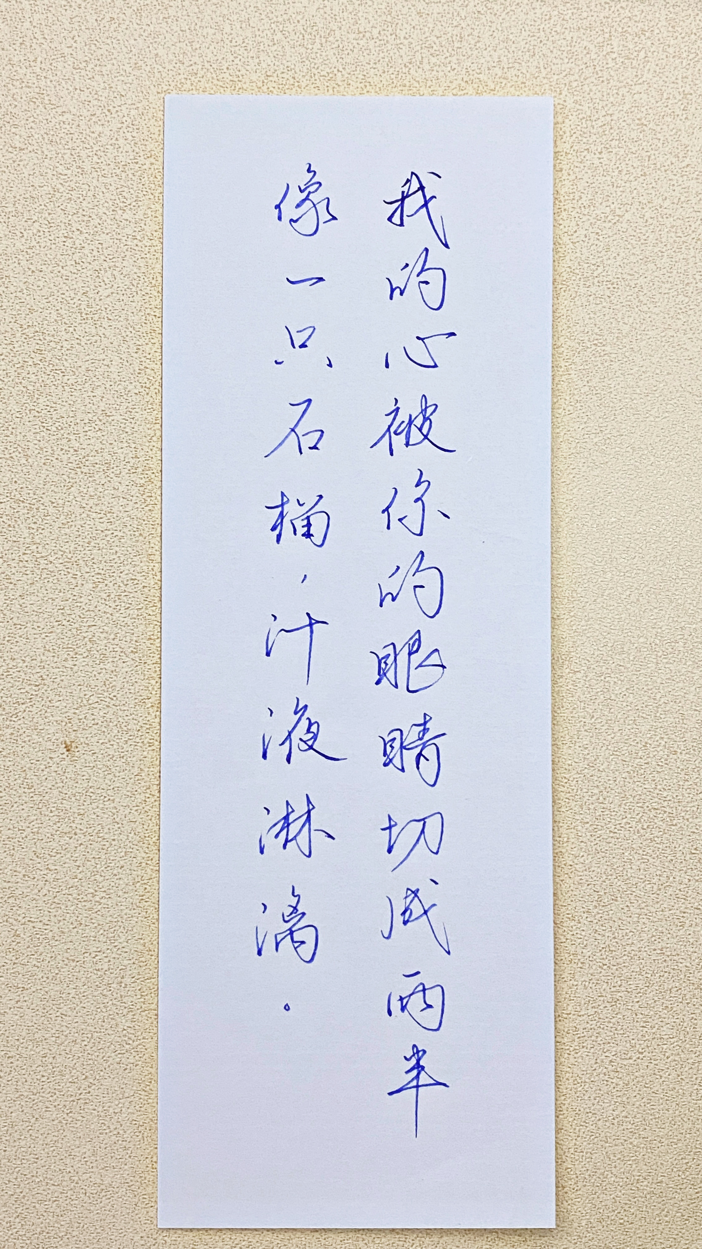 今日作业（2026.9.14）我的心被你的眼睛切成两半，像一只石榴，汁液淋漓。—