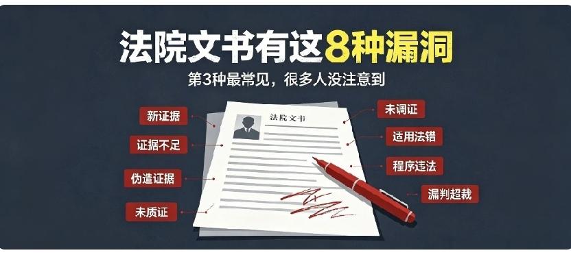 最高院：判决书有这8种问题必须重审！第3种最常见却最容易被忽略
 
很多人败诉后