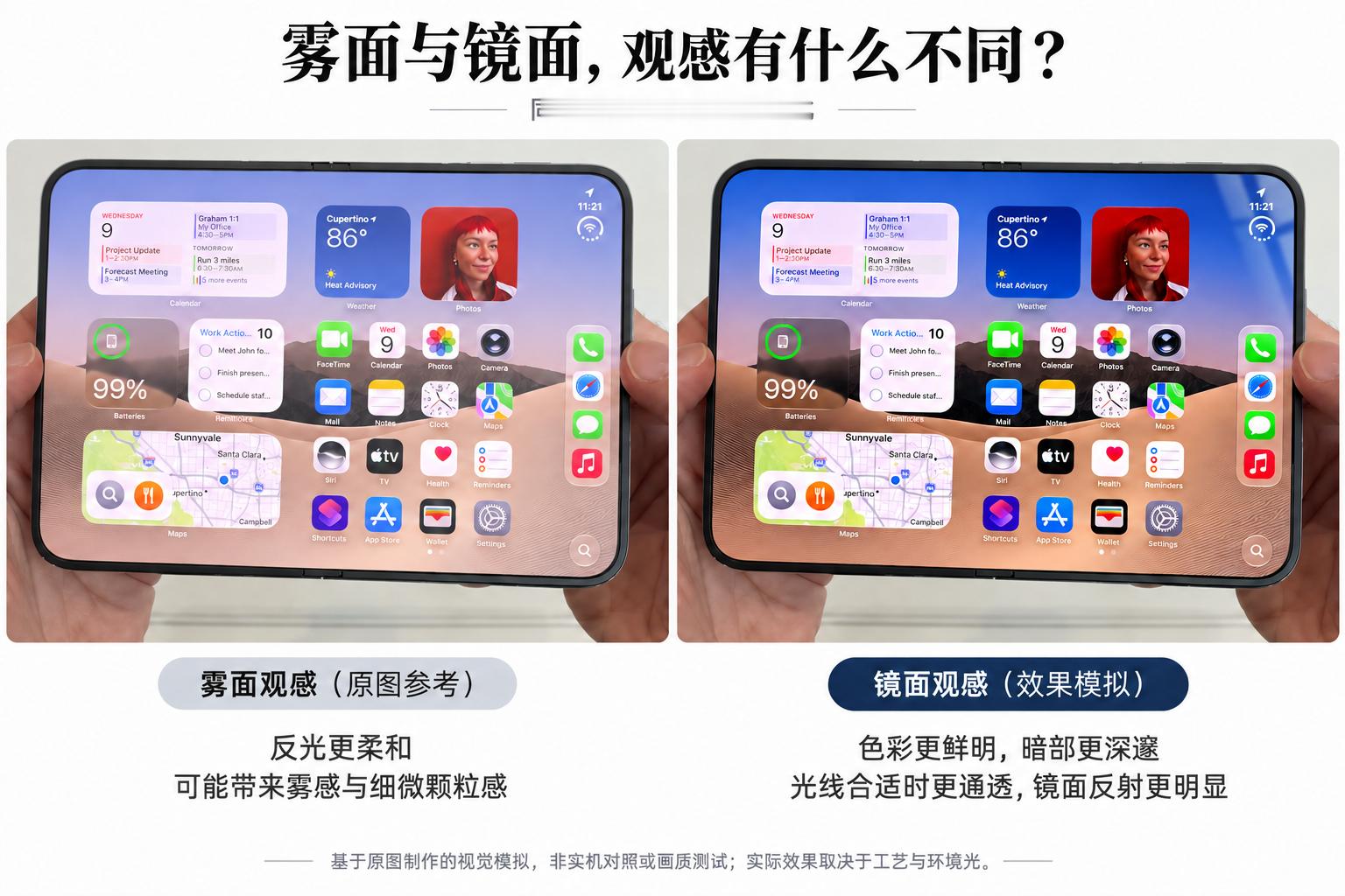iPhone Duo 上市后，可能会面临一个严肃的问题：折痕淡了，屏幕的通透感也