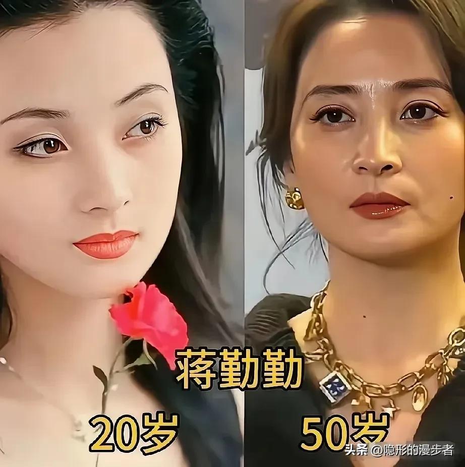 5位女星20岁与50岁对比，岁月痕迹各有不同。
二十岁的时候，梅婷、蒋勤勤、舒淇