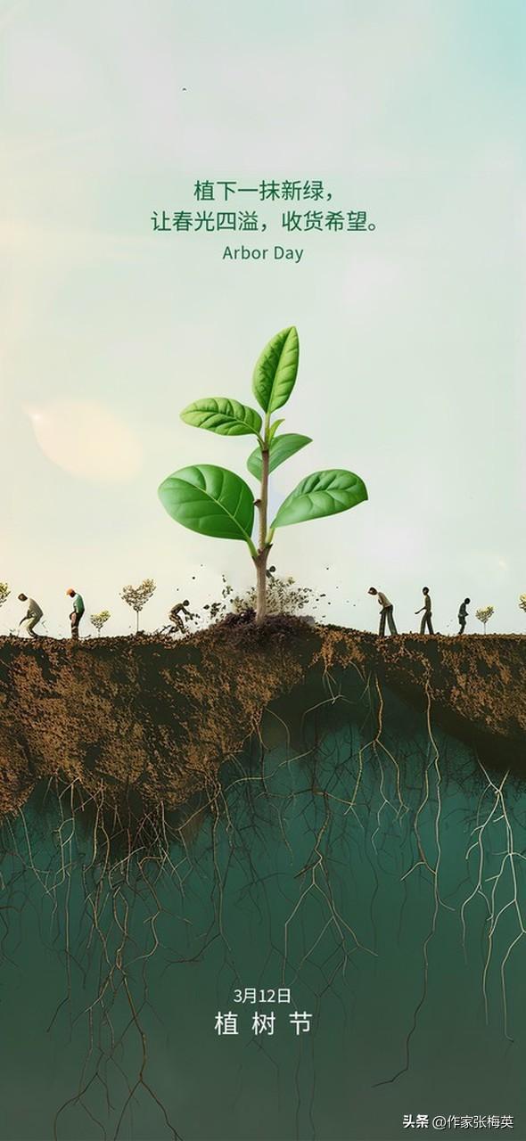 [太阳]今天是3月12日，星期四，植树节。种下一树新绿，长出一片春光。天地开泰，