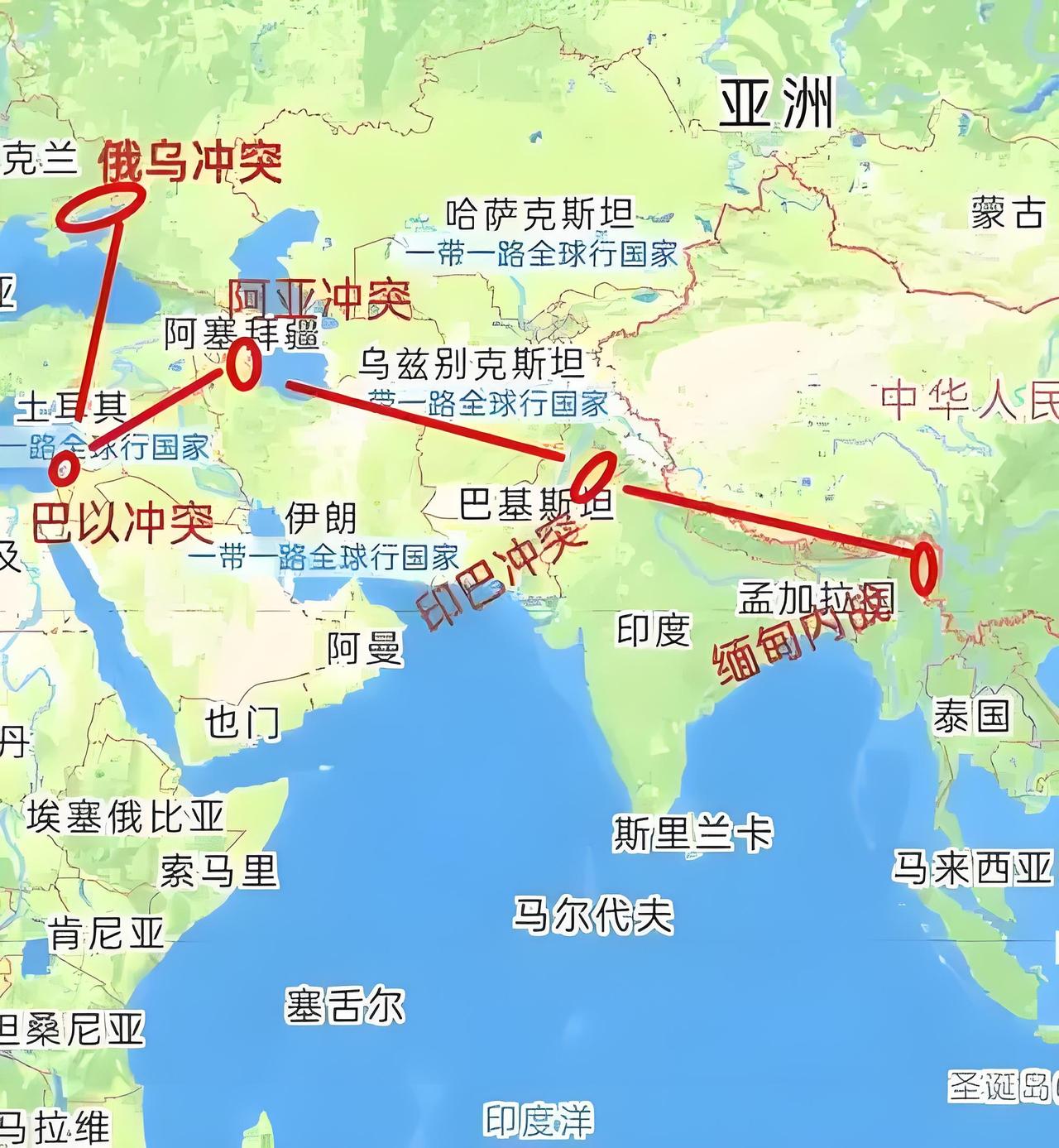 乌克兰距离中国最近约2835公里。
这相当于北京到大理的距离。

伊朗距离中国最