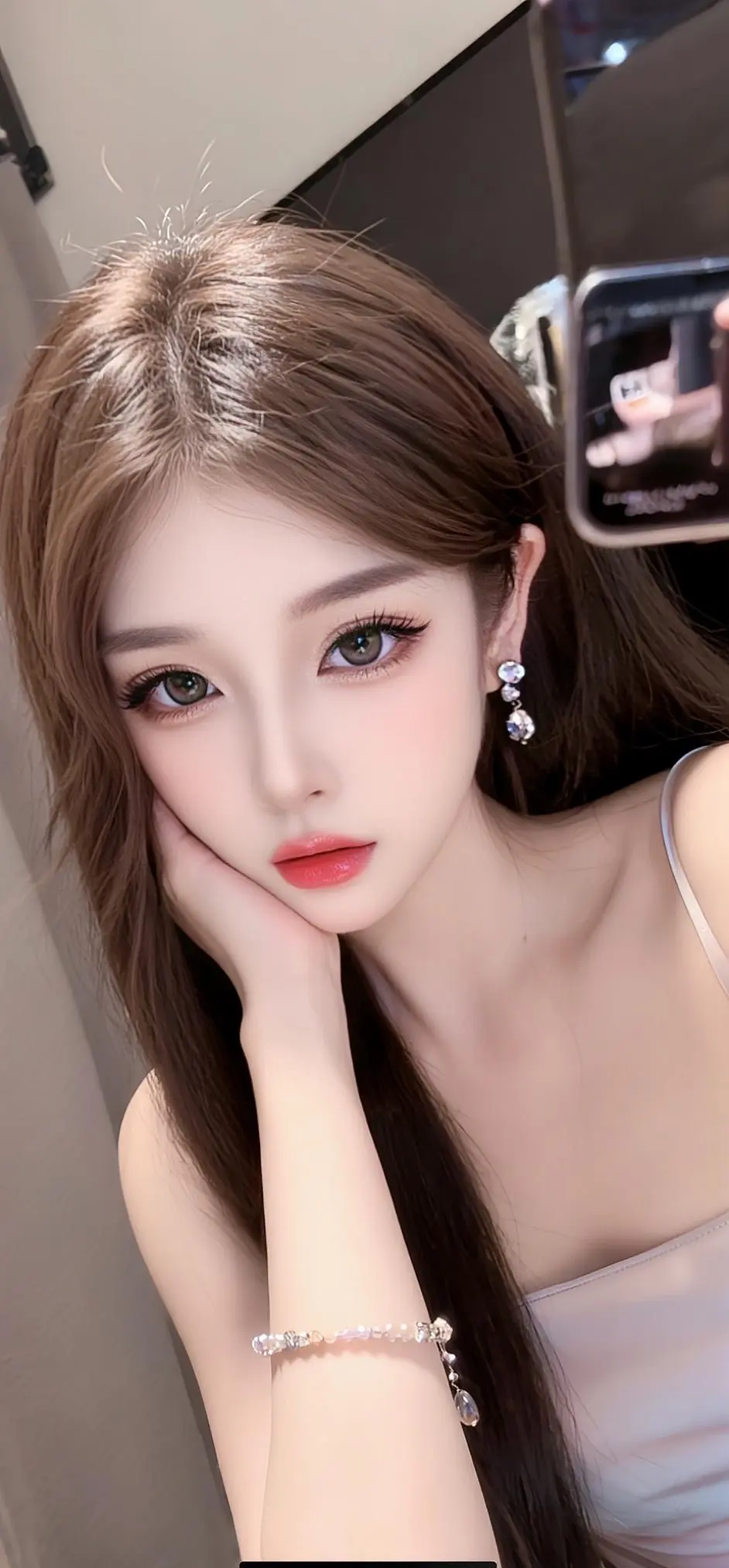 美女美妆搭配 自拍妆容搭配教程 自拍美女 女生氛围感自拍 分享一张氛围感自拍