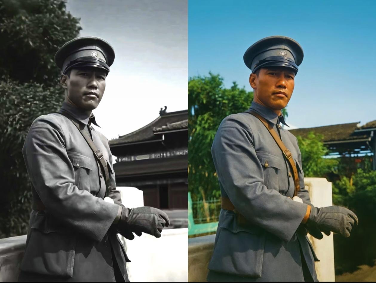 总司令仪容 黑白彩色各一张