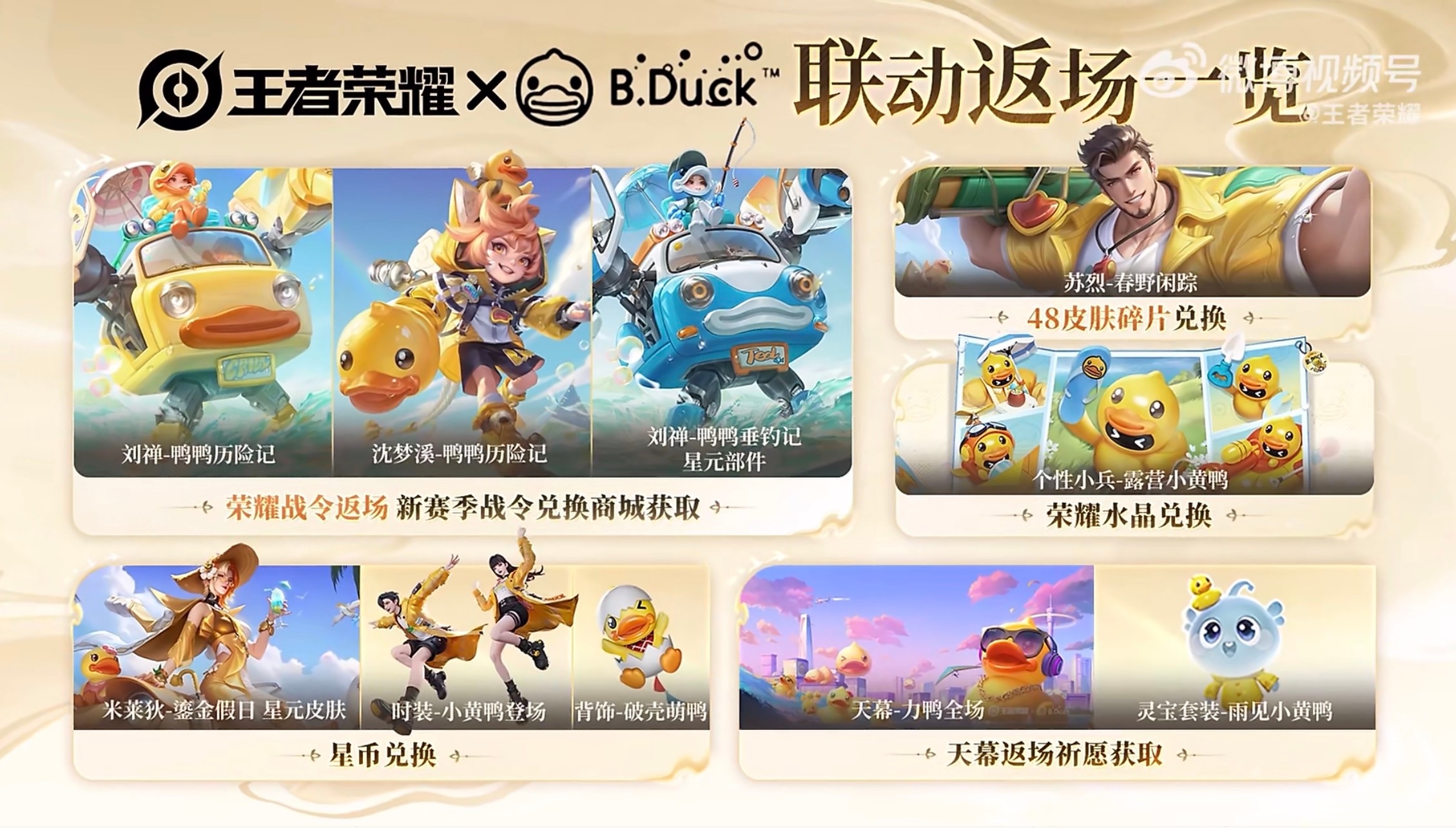 新赛季月底开启，此为福利活动一览小黄鸭限时返场，大家猜出来战令是谁了吗[doge