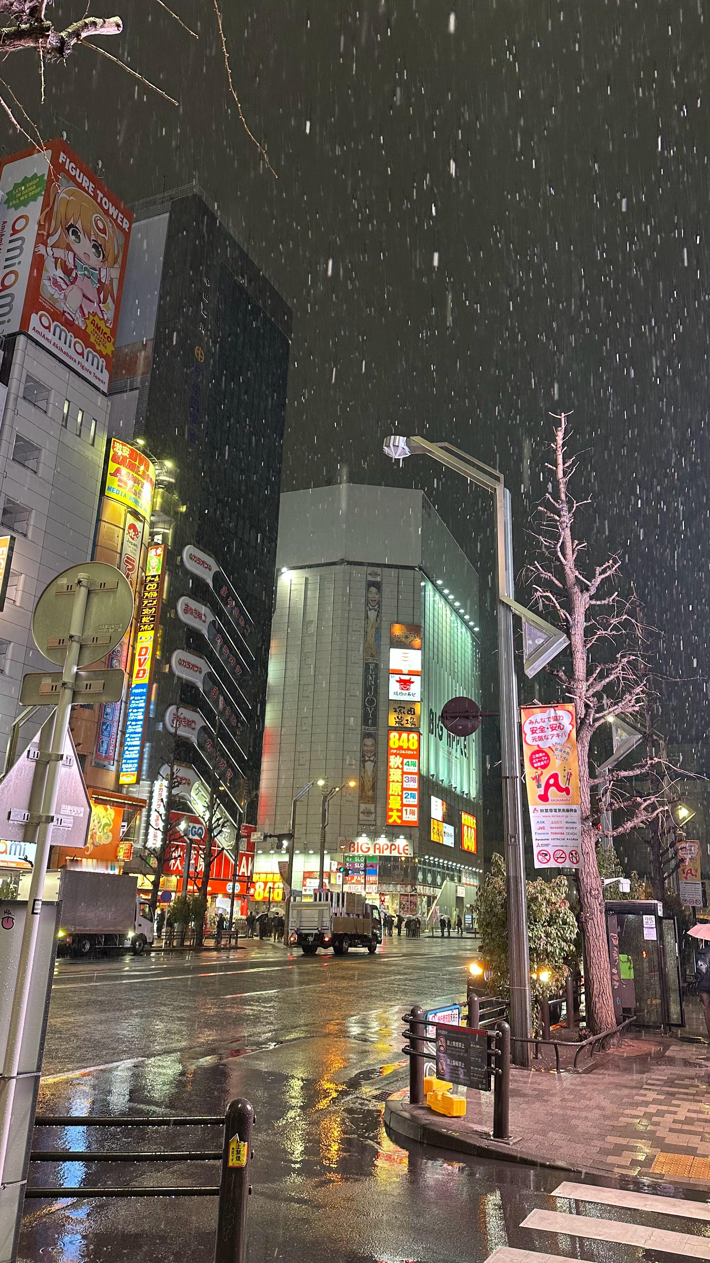 [允悲]秋叶原居然雨夹雪了…… ​​​