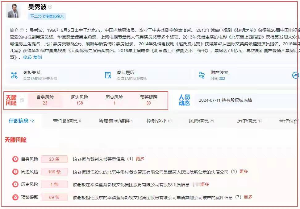 吴秀波被执行6200万，这演员玩的还挺大，看来戏子的钱真好赚。作为一个普通人想跟