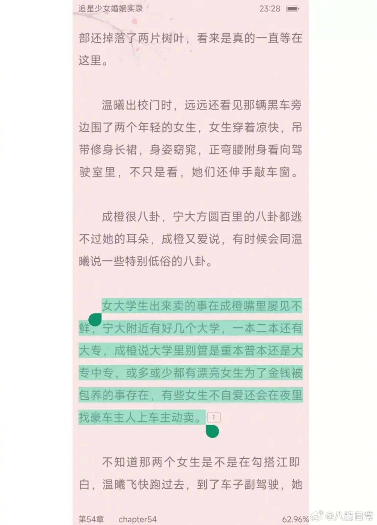 晋江文《追星少女婚姻实录》作者被指给女大学生造黄谣，作者回应 ​​​