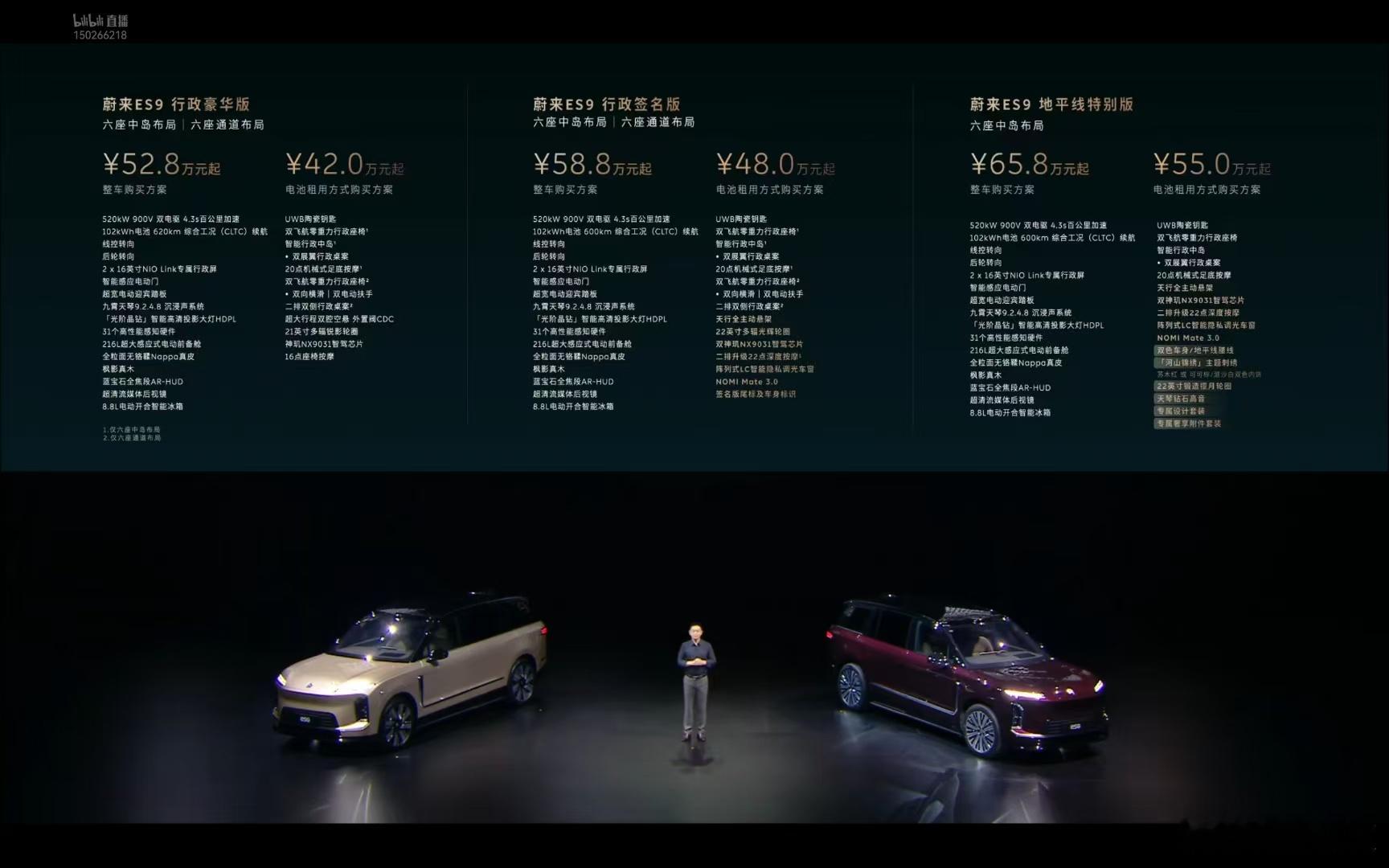 ES9预售价来了🔥✅行政豪华版（中岛/过道）买断528000   Baas42