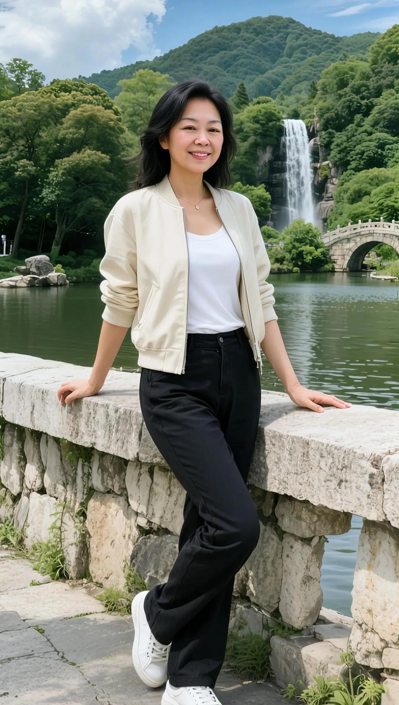 山清水秀人更美。AI清新随拍