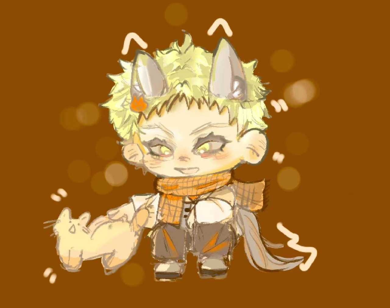 2733[可爱]之前朋友给画的，老牛生日快乐。 ​​​
