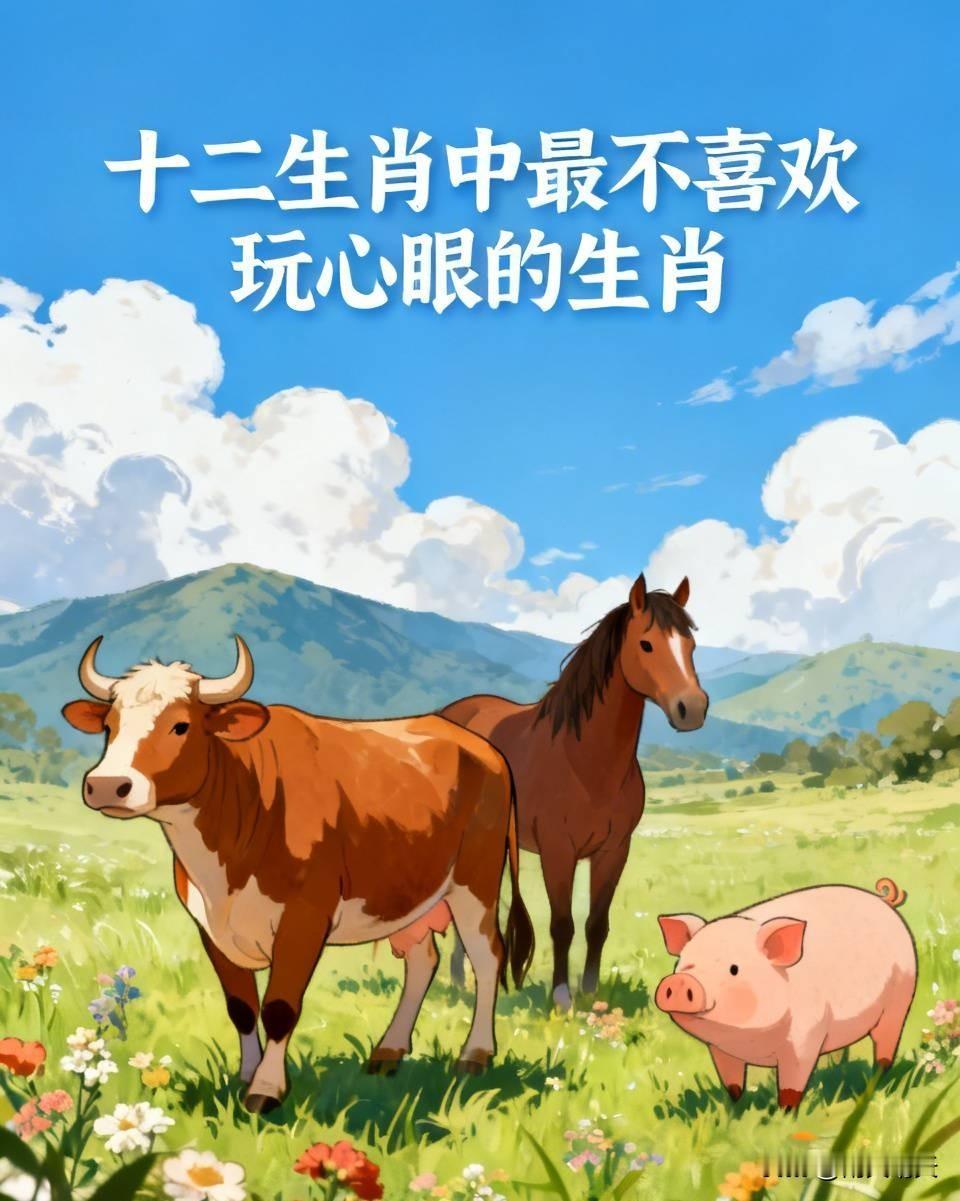 十二生肖当中,谁最不喜欢玩心眼?
十二生肖当中，生肖牛、生肖马和生肖猪最不喜欢玩