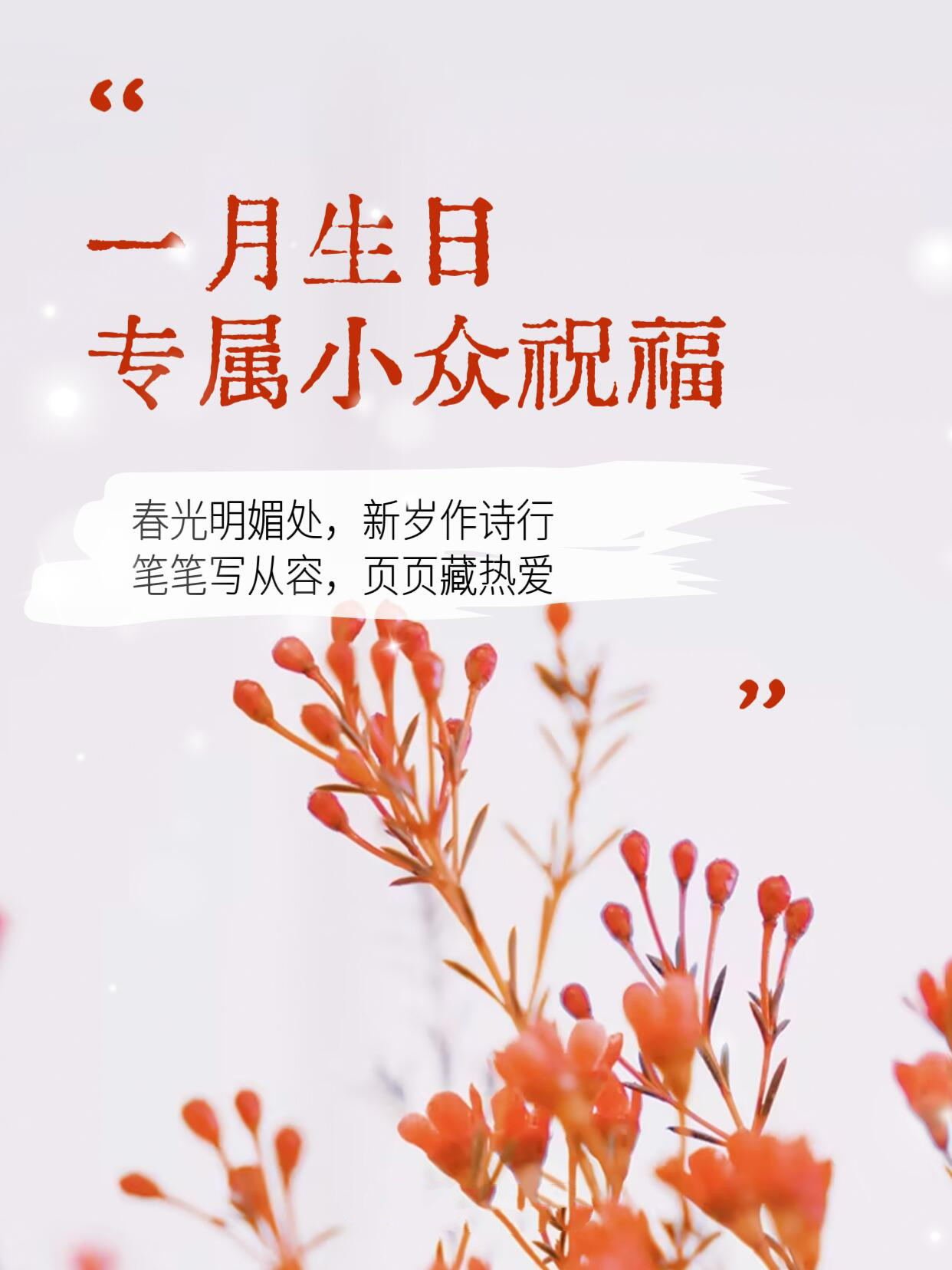 一月生日，专属小众祝福！不止今朝，日日皆有好春光！ 