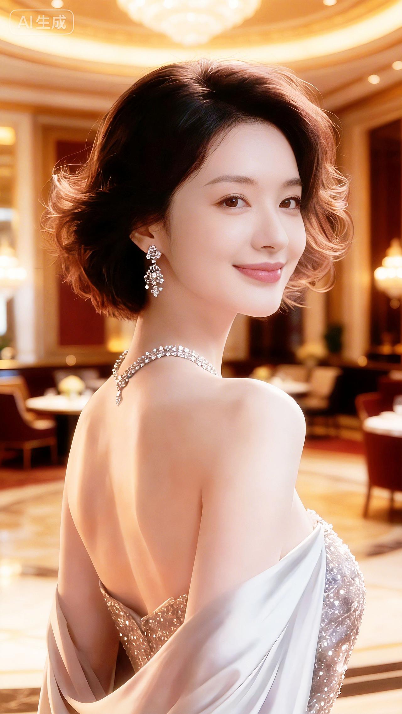 优雅女人……即梦AI 优雅女人 优雅露肩礼服造型 优雅气质