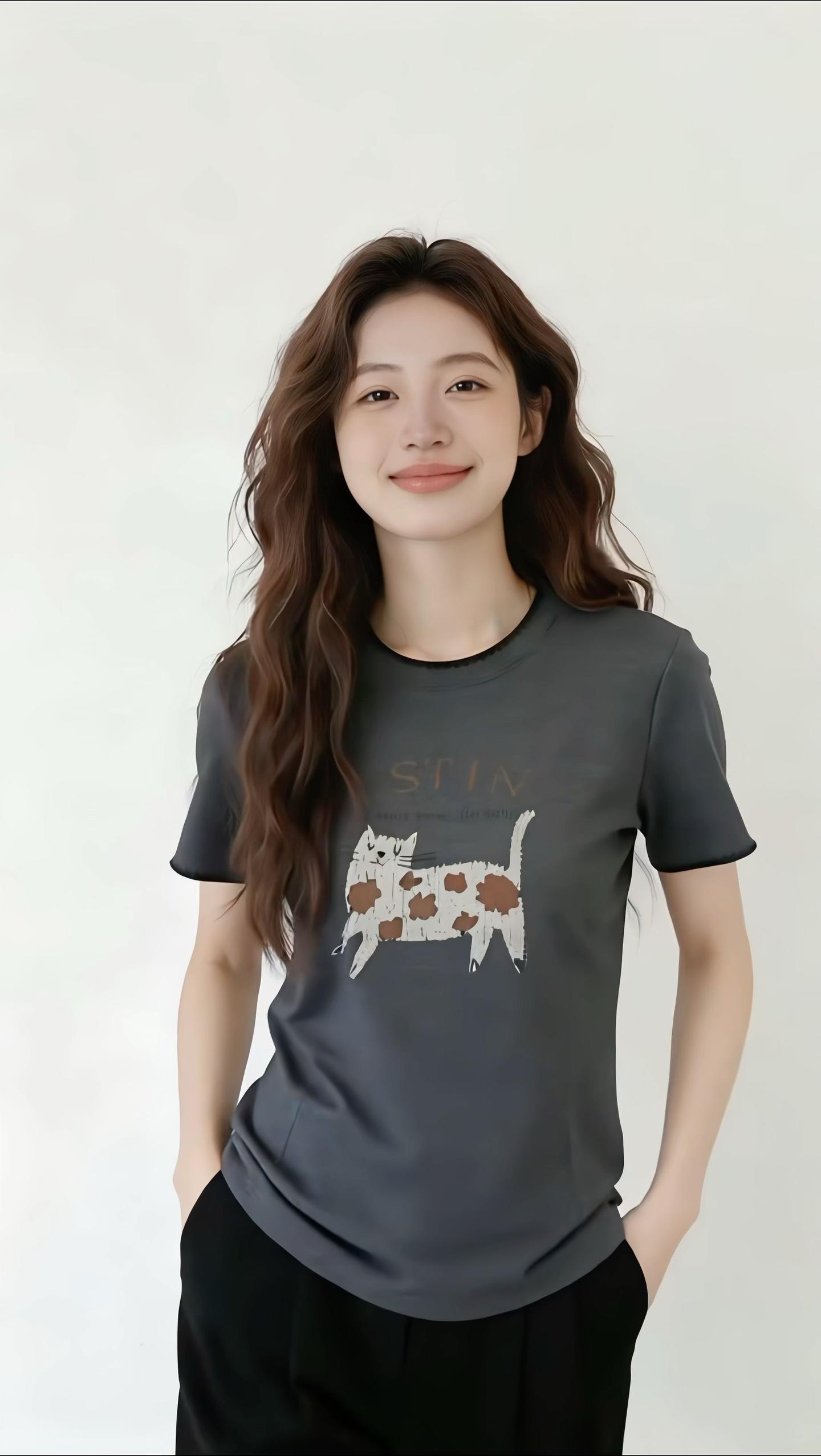 百搭体恤 基础款t恤 短t 短袖女t恤简约百搭显白 辣妹正肩t恤推荐