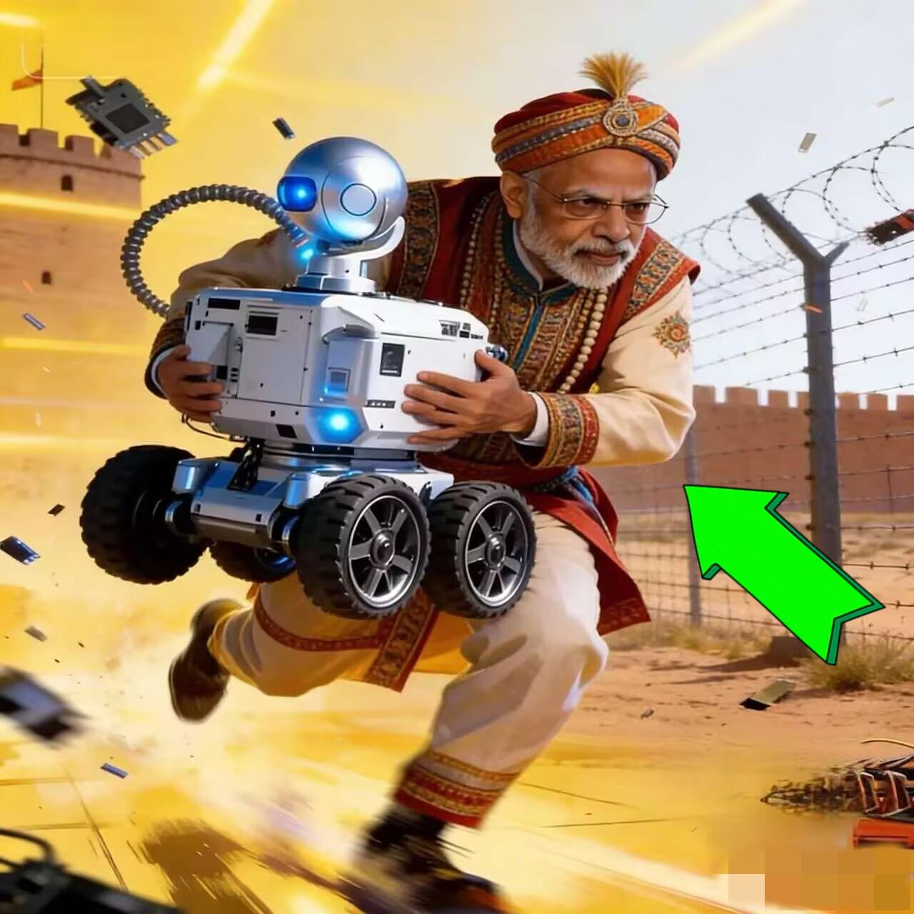 有印度媒体渲染称：“中国部署的边境执勤机器人可能被印度士兵抱走研究！”而中国边防