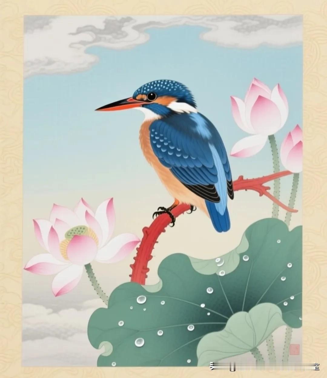 翠鸟（工笔和国画）图赏
