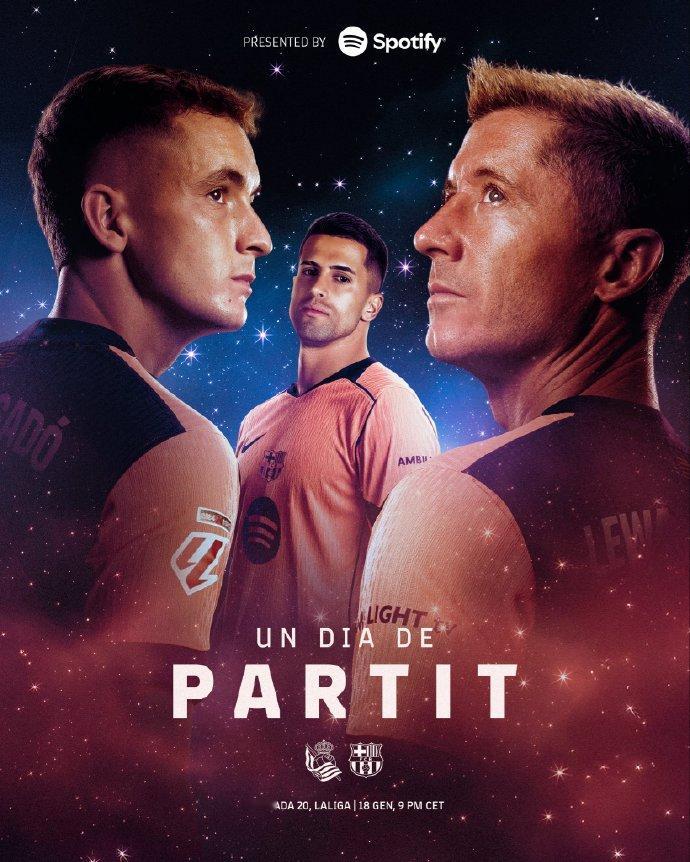 巴萨发布赛前海报坎塞洛出镜 北京时间明天凌晨04:00，西甲第20轮，巴萨将做客