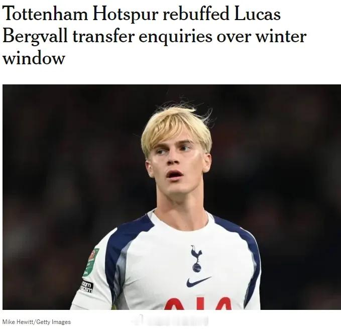 TA记者DO消息，热刺在一月份时拒绝了很多英超球队对贝里瓦尔的问价。报道称，切尔