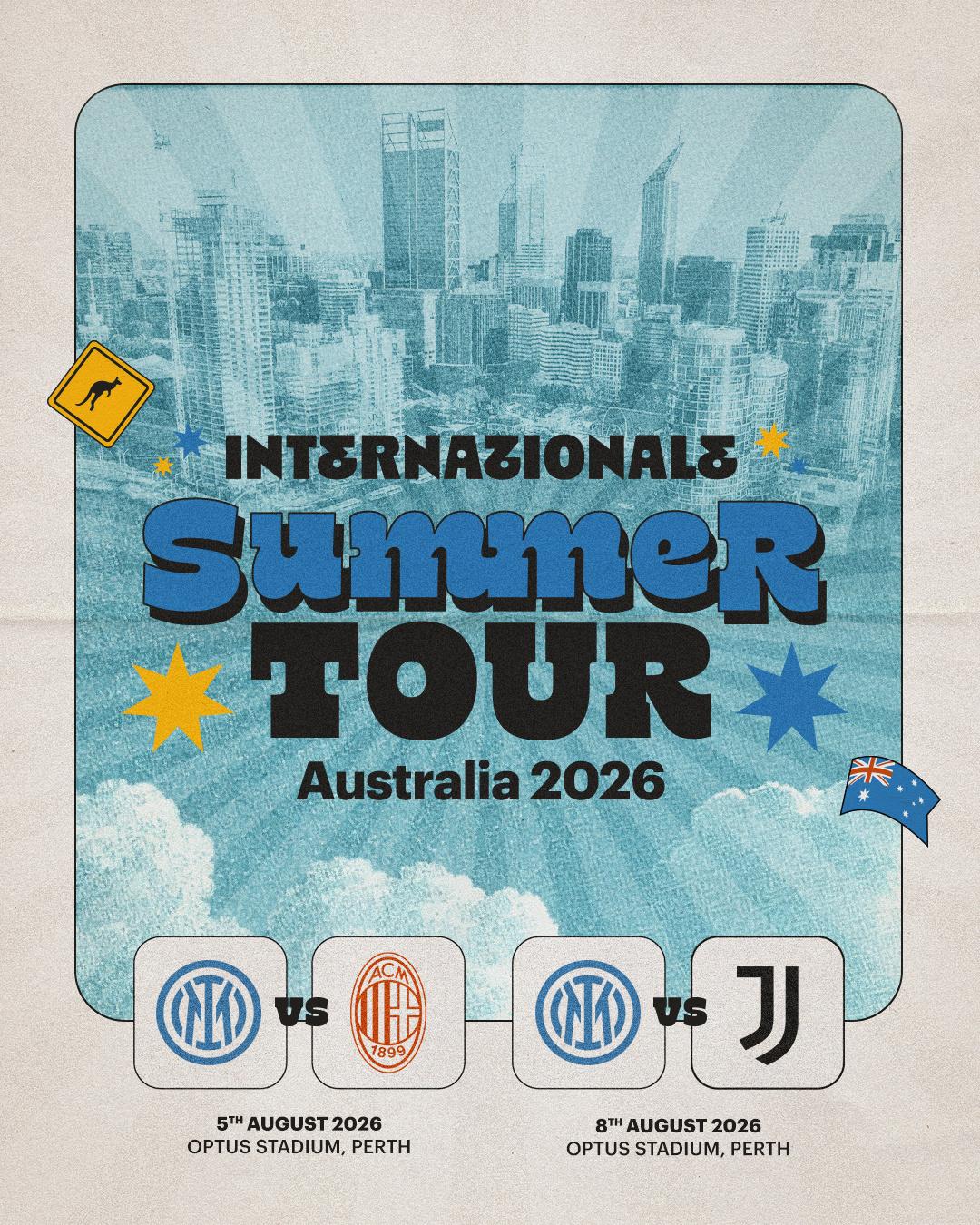 我们将首次造访澳大利亚✈️🇦🇺

珀斯，澳都斯体育场。两场比赛，两场经典对决