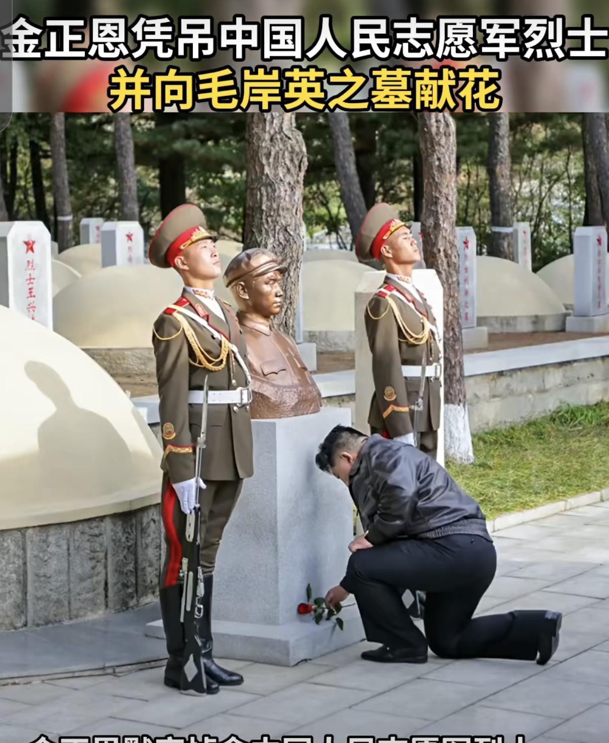 《卜算子·金正恩这一跪了》

硝烟刻碑文，
鸭绿江声碎。
七十五年雪与霜，
未冷